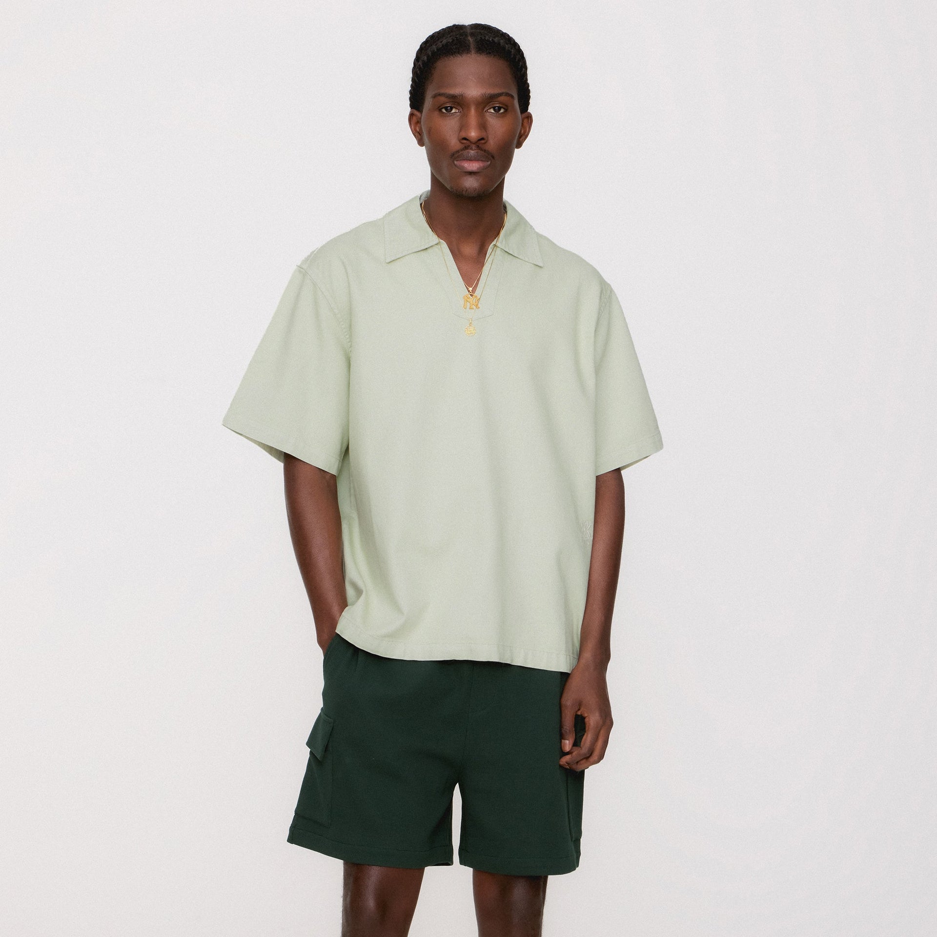 Kith Washed Denim Short Sleeve Glen Pullover - Serendipity