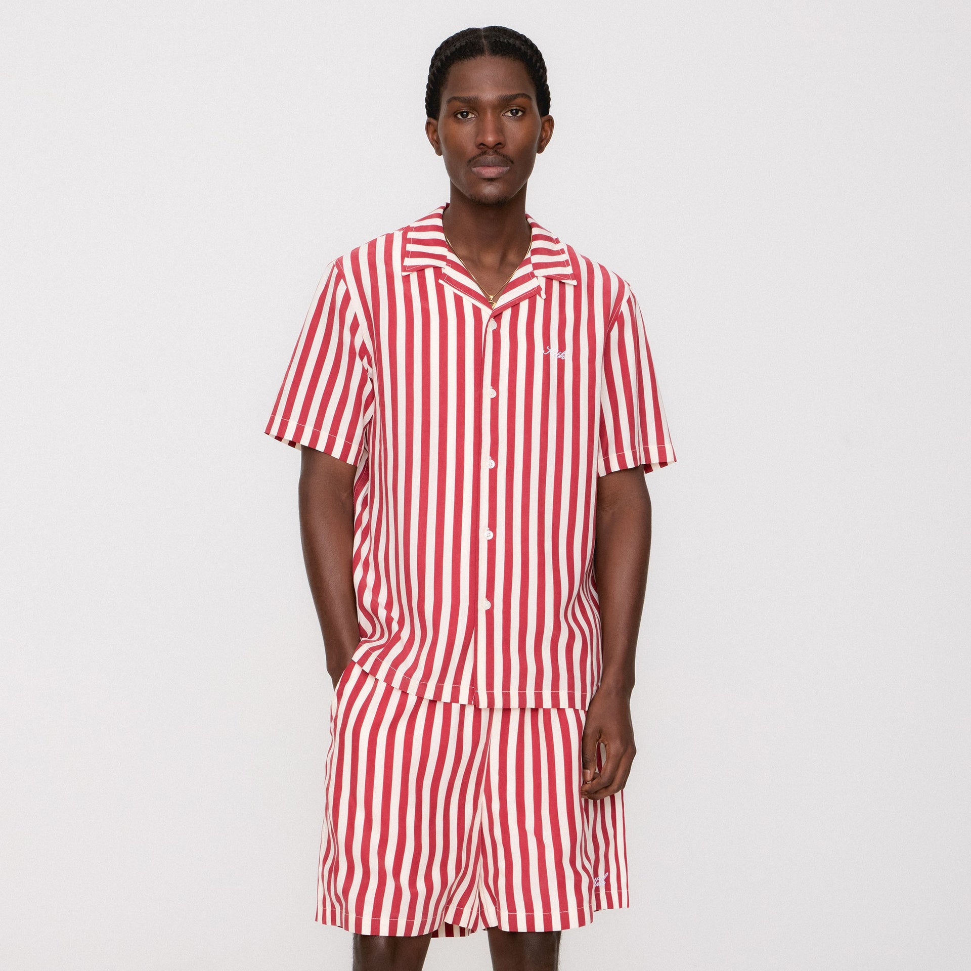 Kith Striped Thompson Camp Collar Shirt - Allure