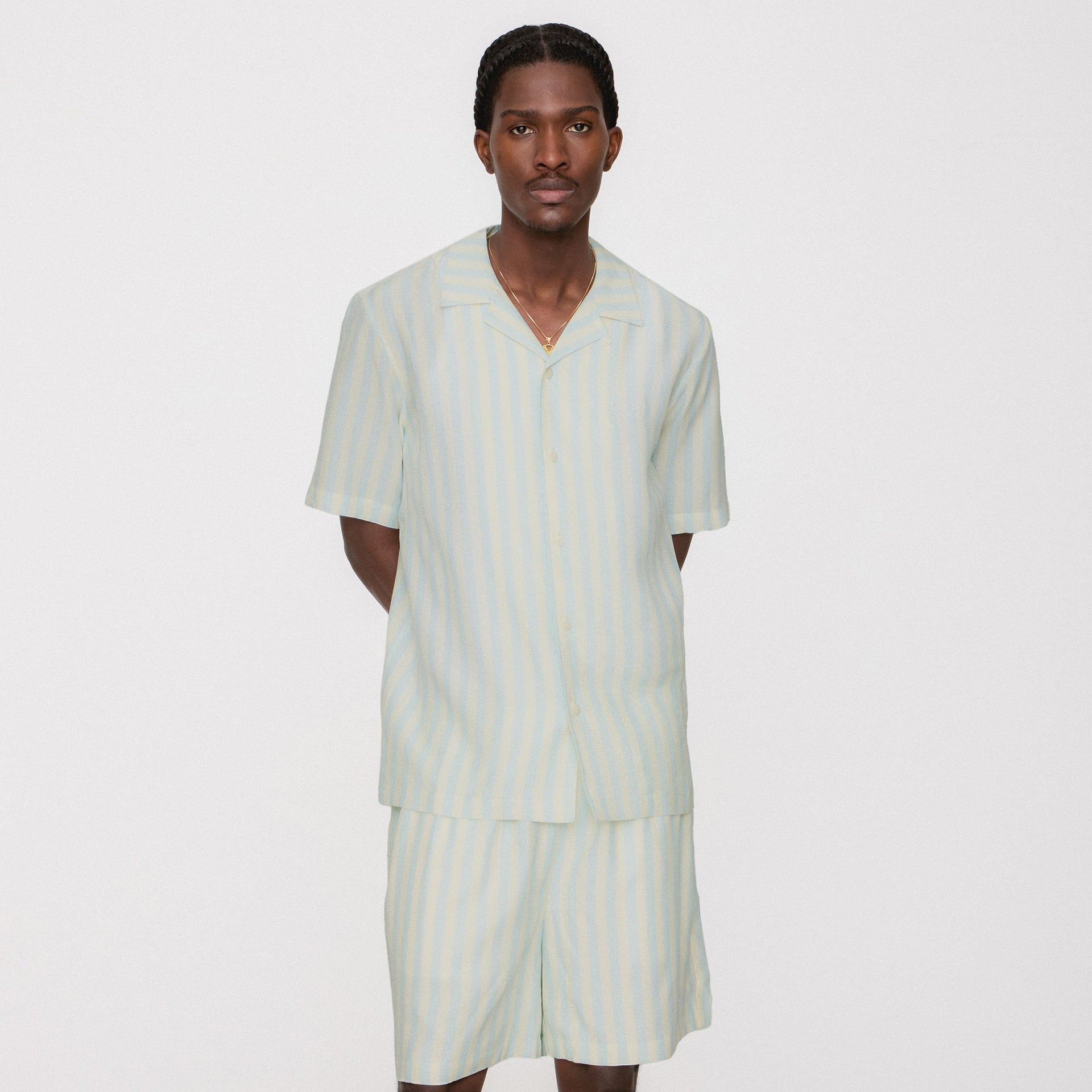 Kith Striped Cedar Short - Light Indigo