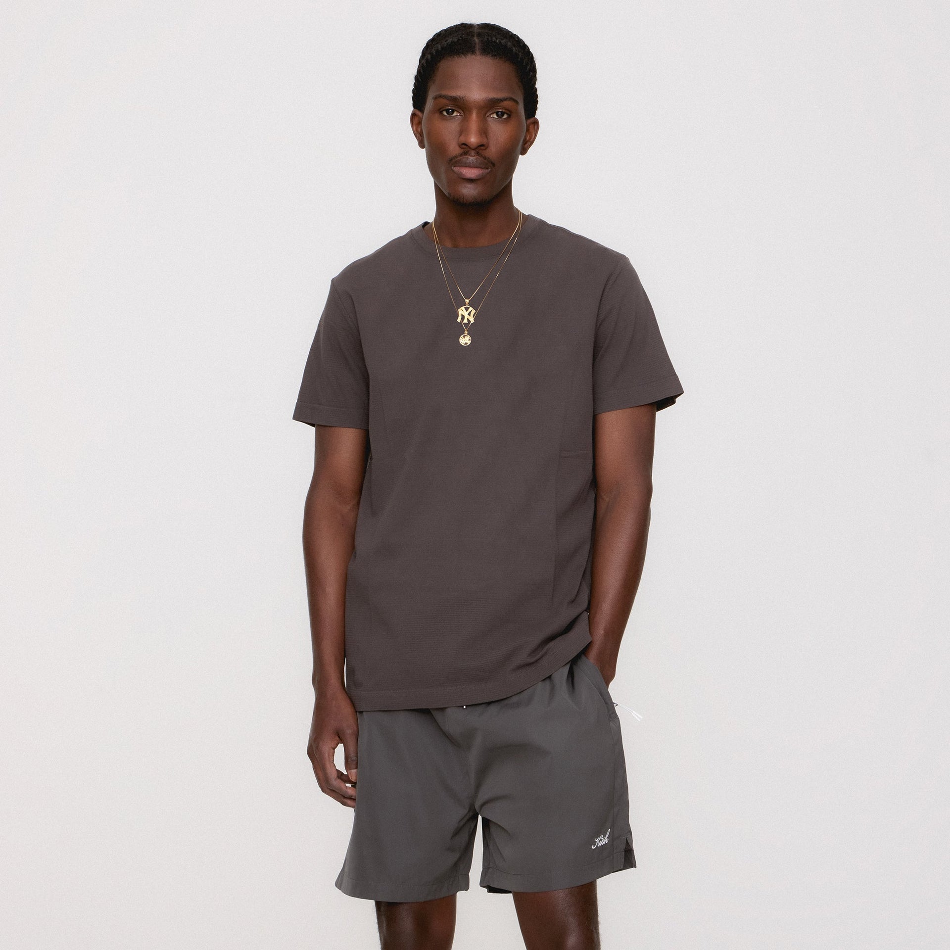 Kith Pointelle Mesh Short Sleeve Heathrow Tee - Cacao