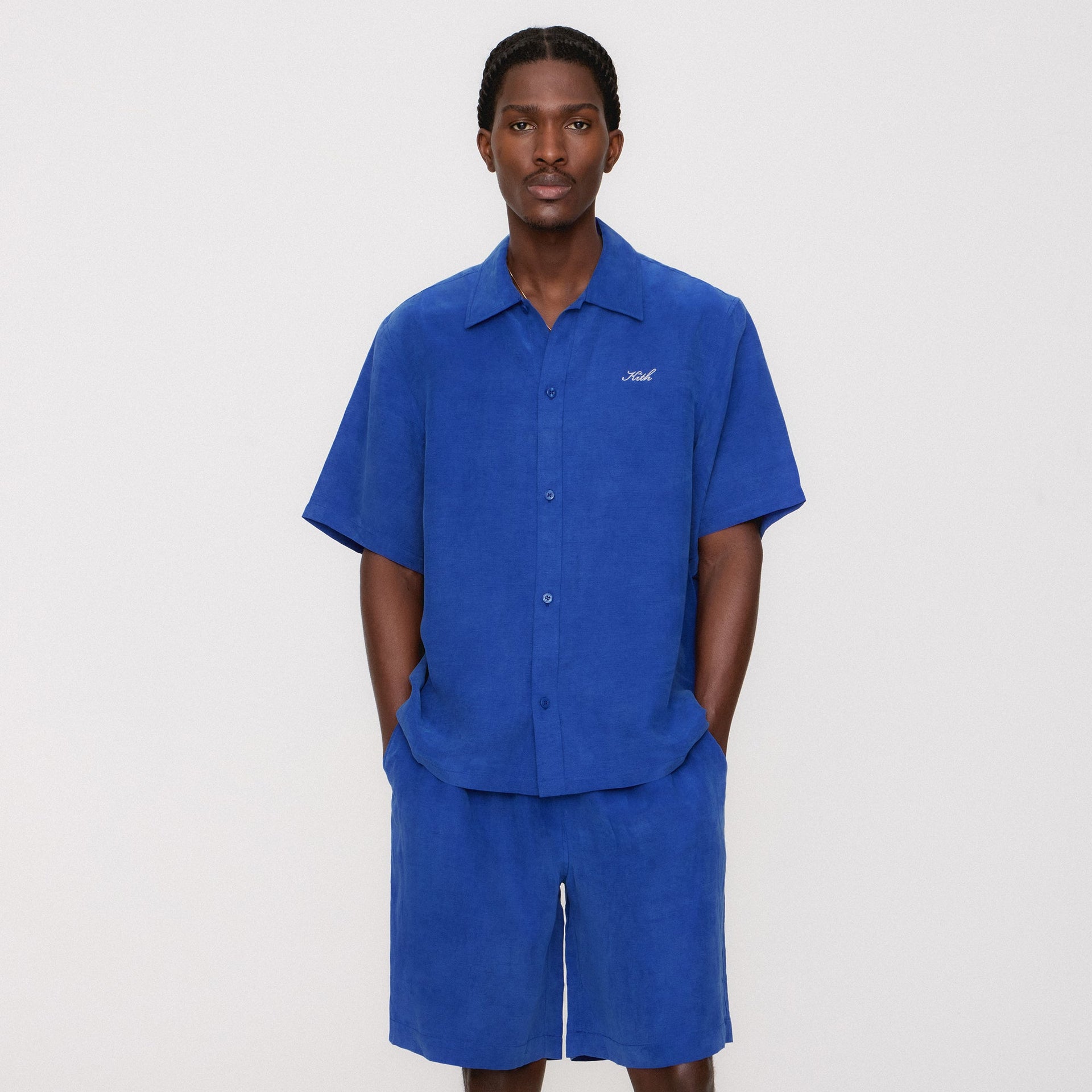 Kith Cupro Linen Short Sleeve Boxy Collared Overshirt - Current