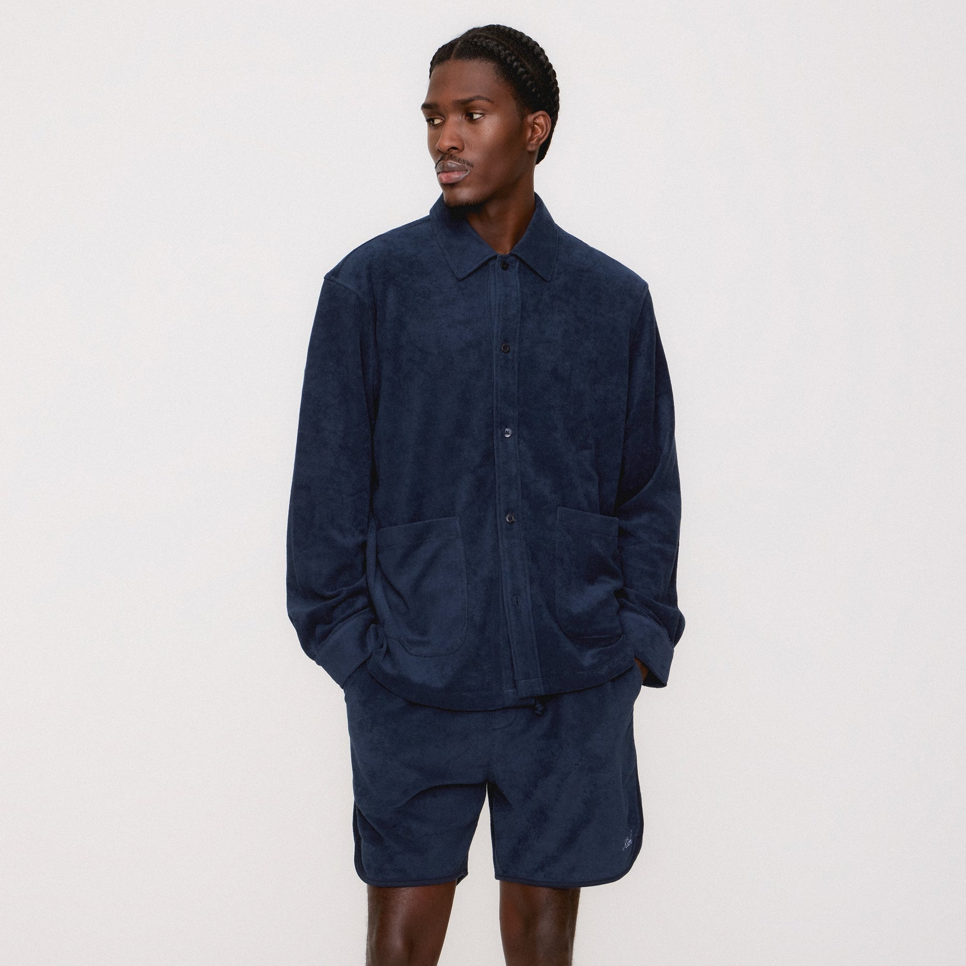 Kith Terry Boxy Collared Overshirt - Nocturnal