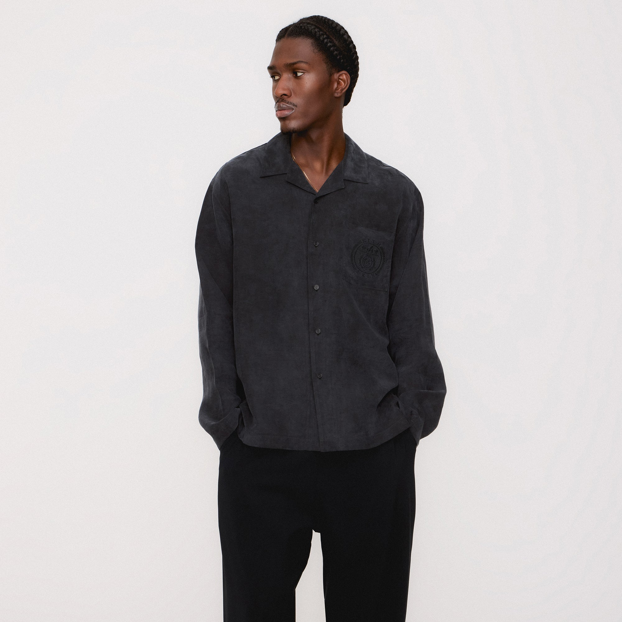Kith Adonis Camp Collar Shirt - Black – Kith Europe