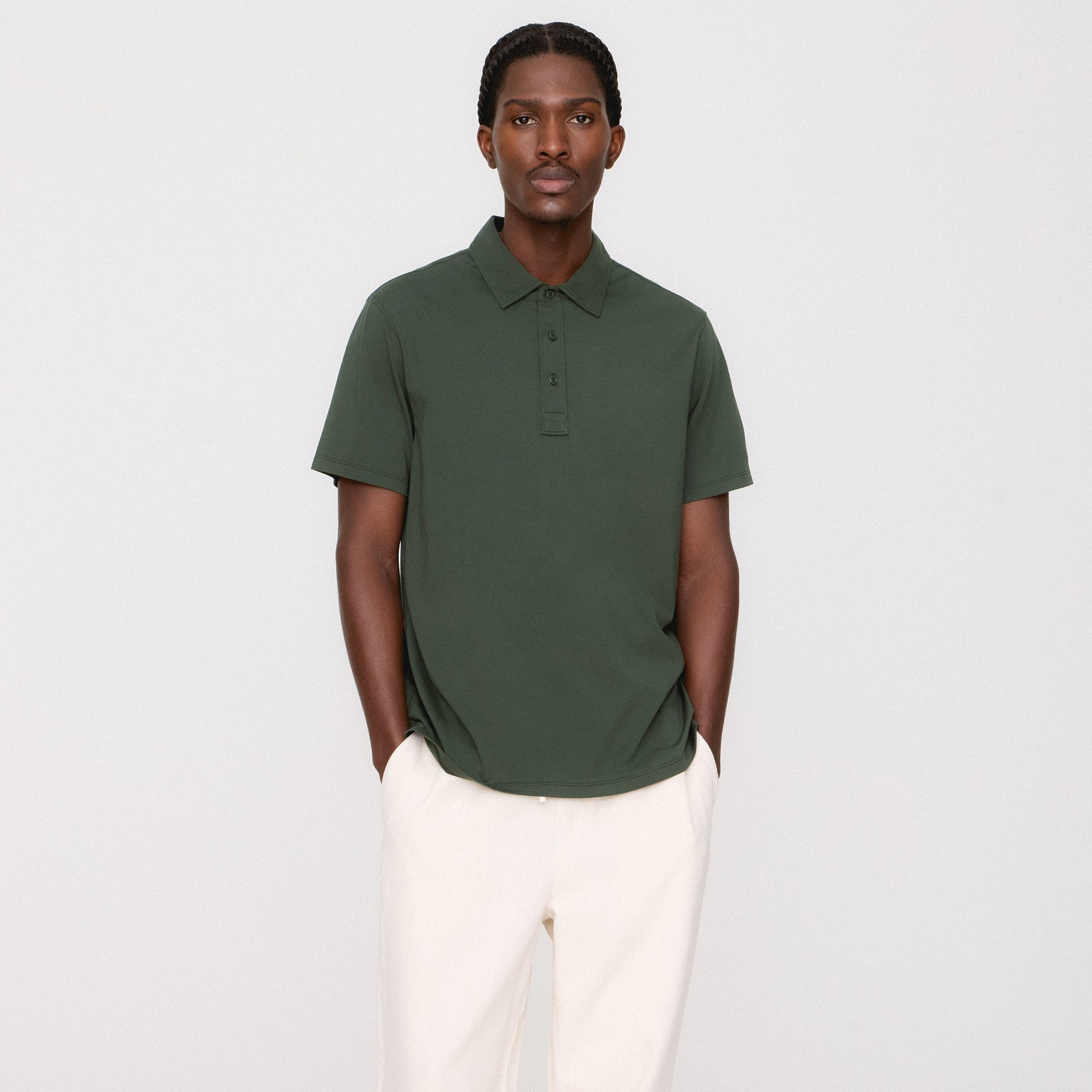 &Kin Pima Jersey Short Sleeve Heathrow Polo - Taiga