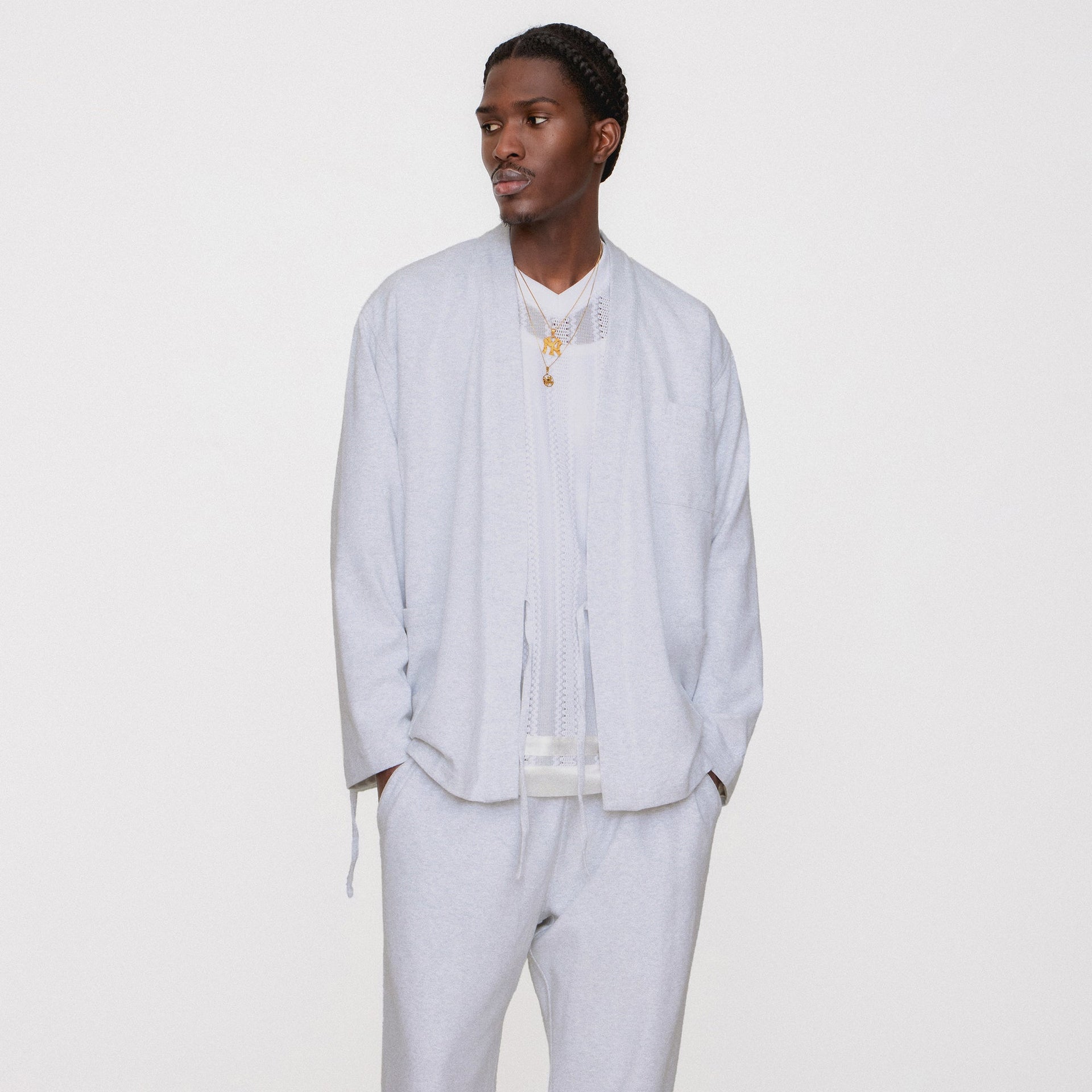 Kith Interlock Karter Gi - Light Heather Grey