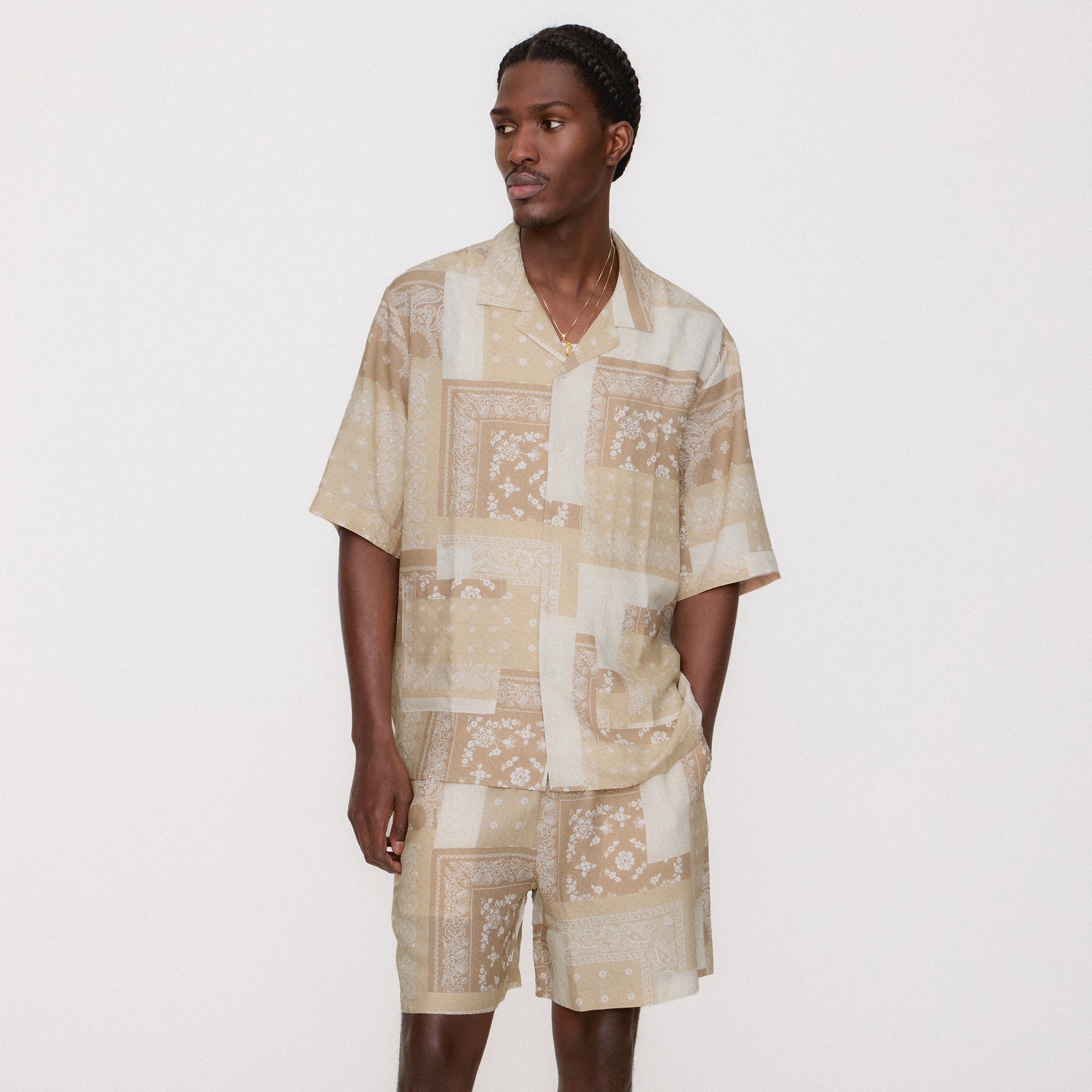 Kith Silk Lyocell Bandana Reade Shirt - Canvas