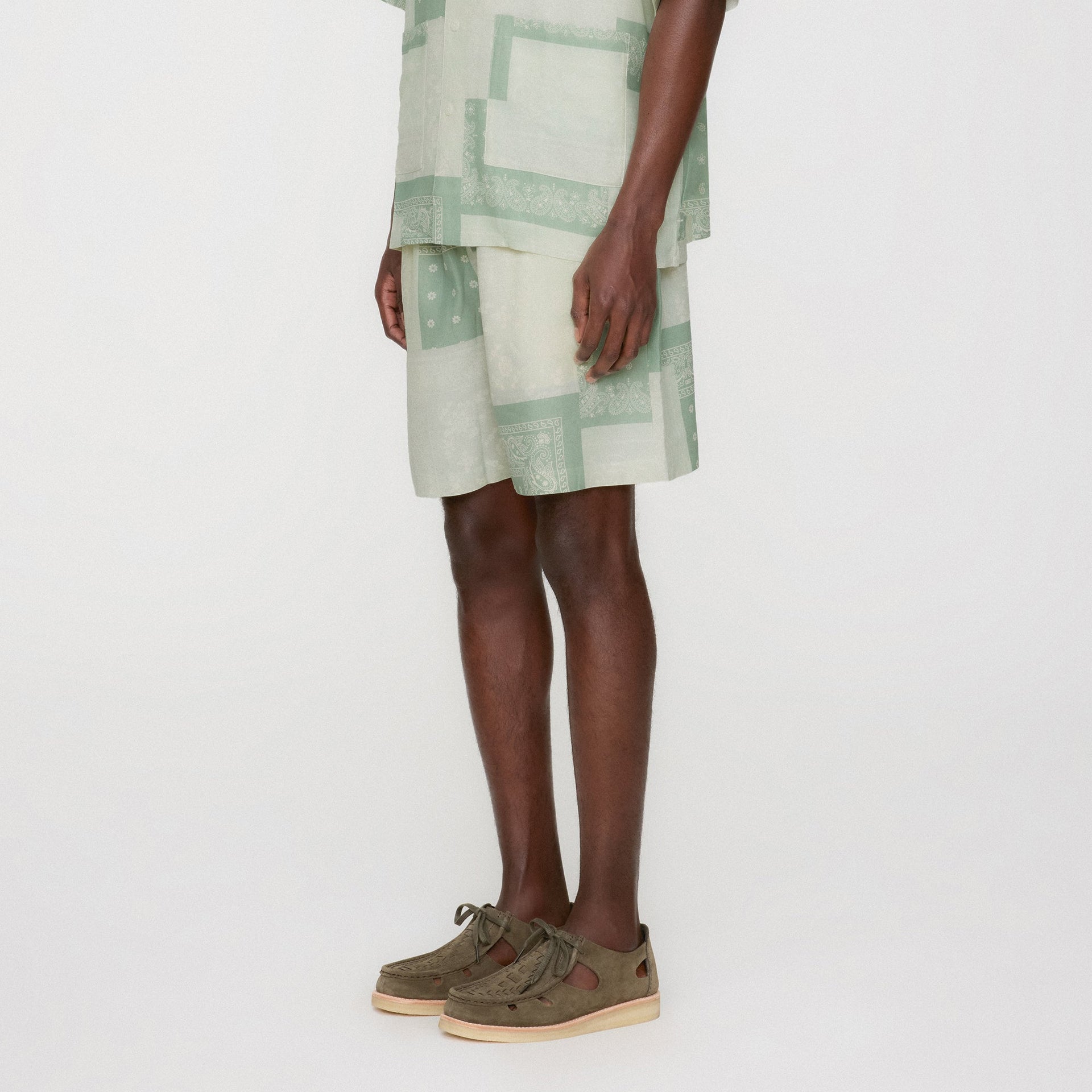 Kith Silk Lyocell Bandana Cedar Short - Realm