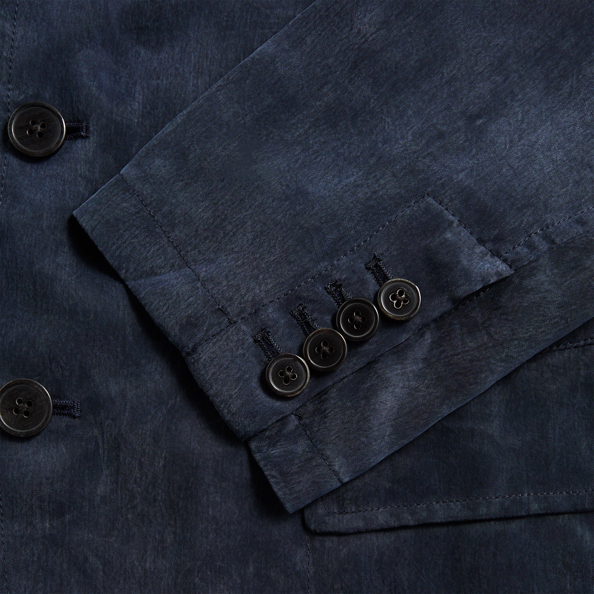 Dries Van Noten Sand Washed Cupro Jacket - Navy