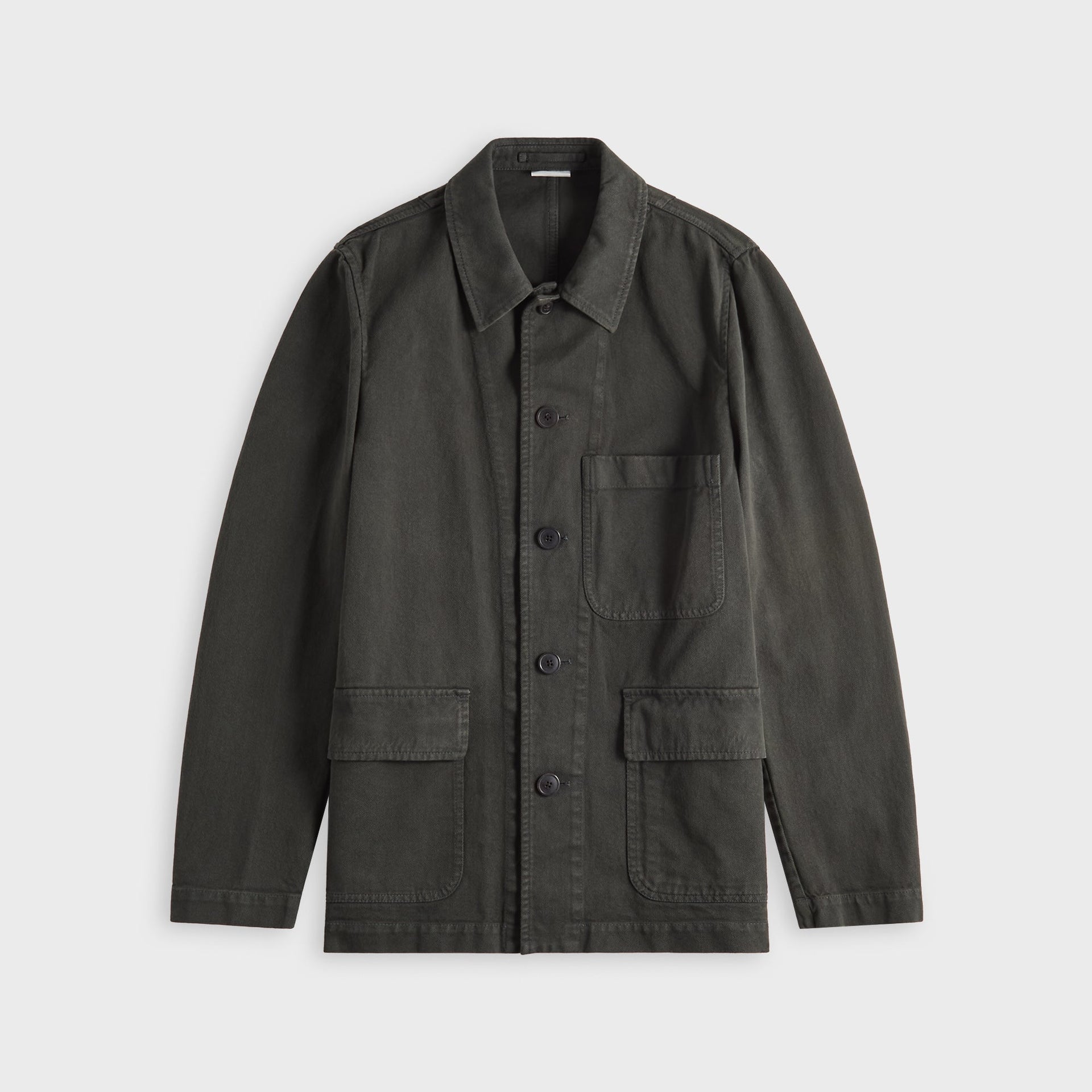 Dries Van Noten Overdye Compact Twill Cotton Jacket - Dark Grey
