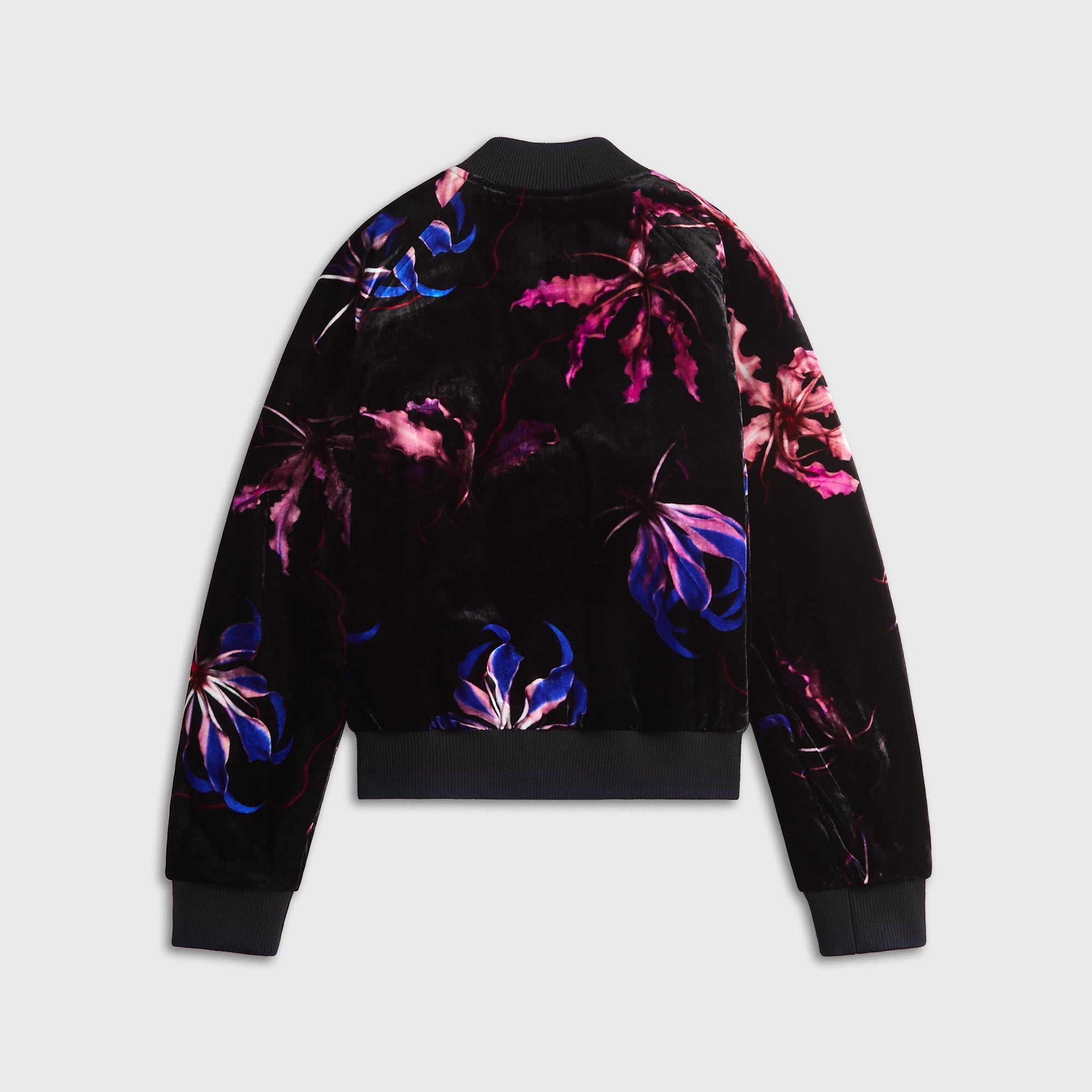 Dries Van Noten Dragon Flower Print Viscose Silk Velvet Jacket
