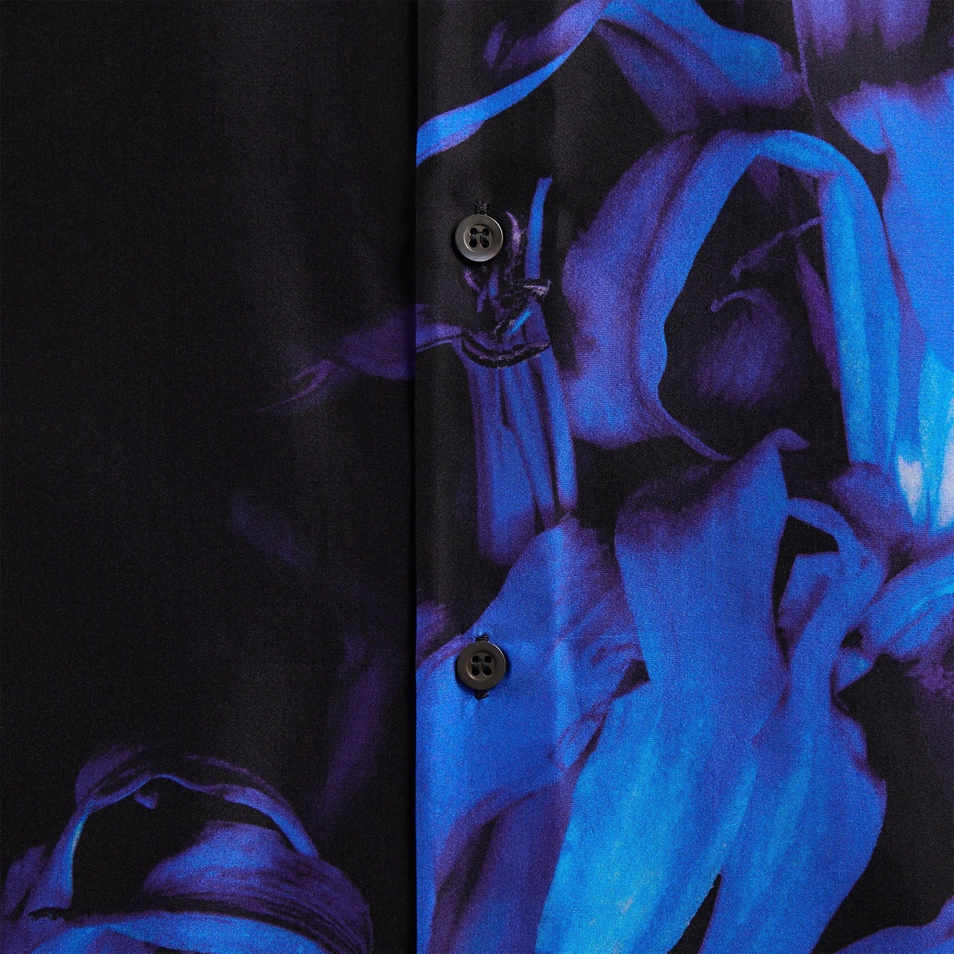 Dries Van Noten Nerine Placed Print Silk Habotai Shirt - Black