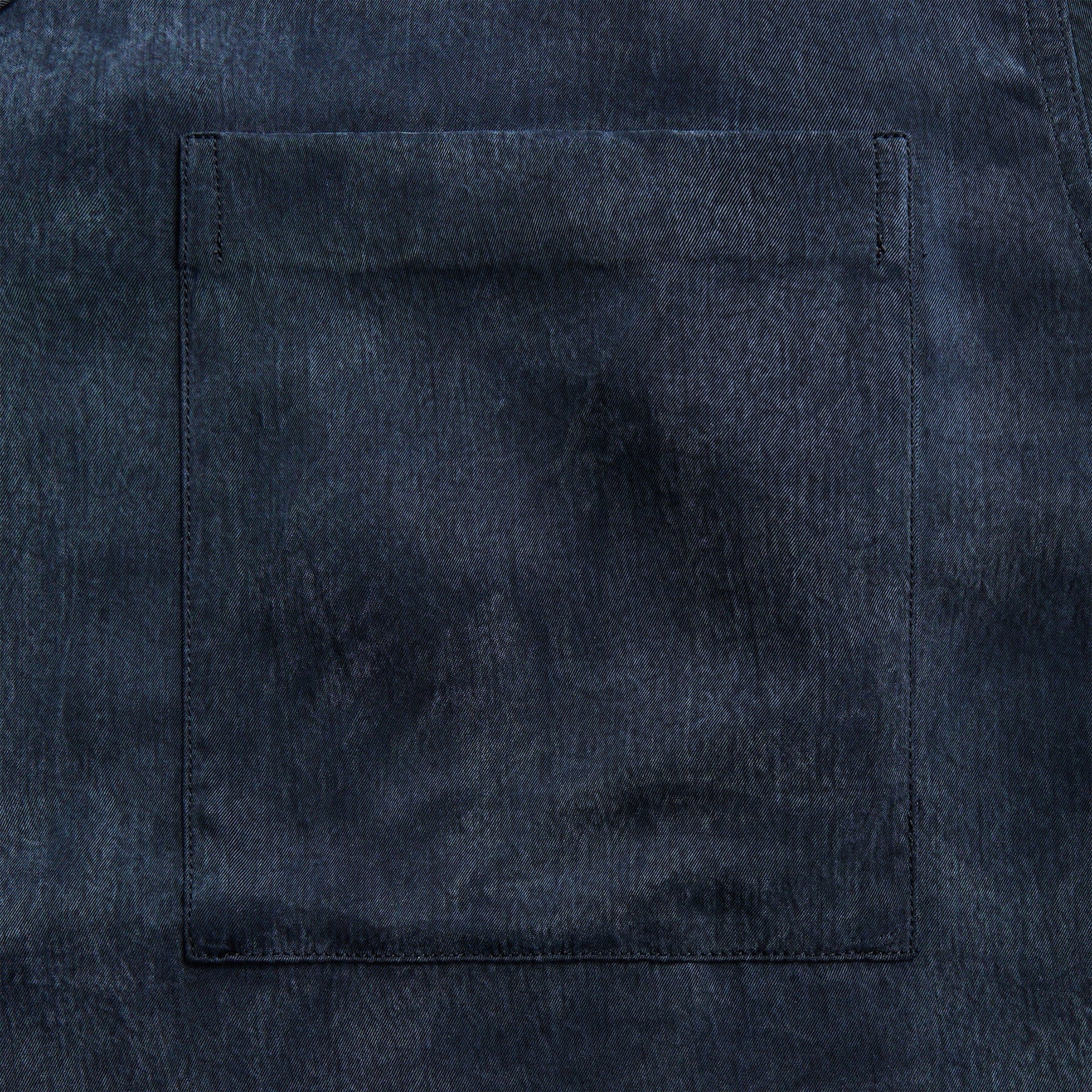 Dries Van Noten Sand Washed Cupro Shirt - Navy