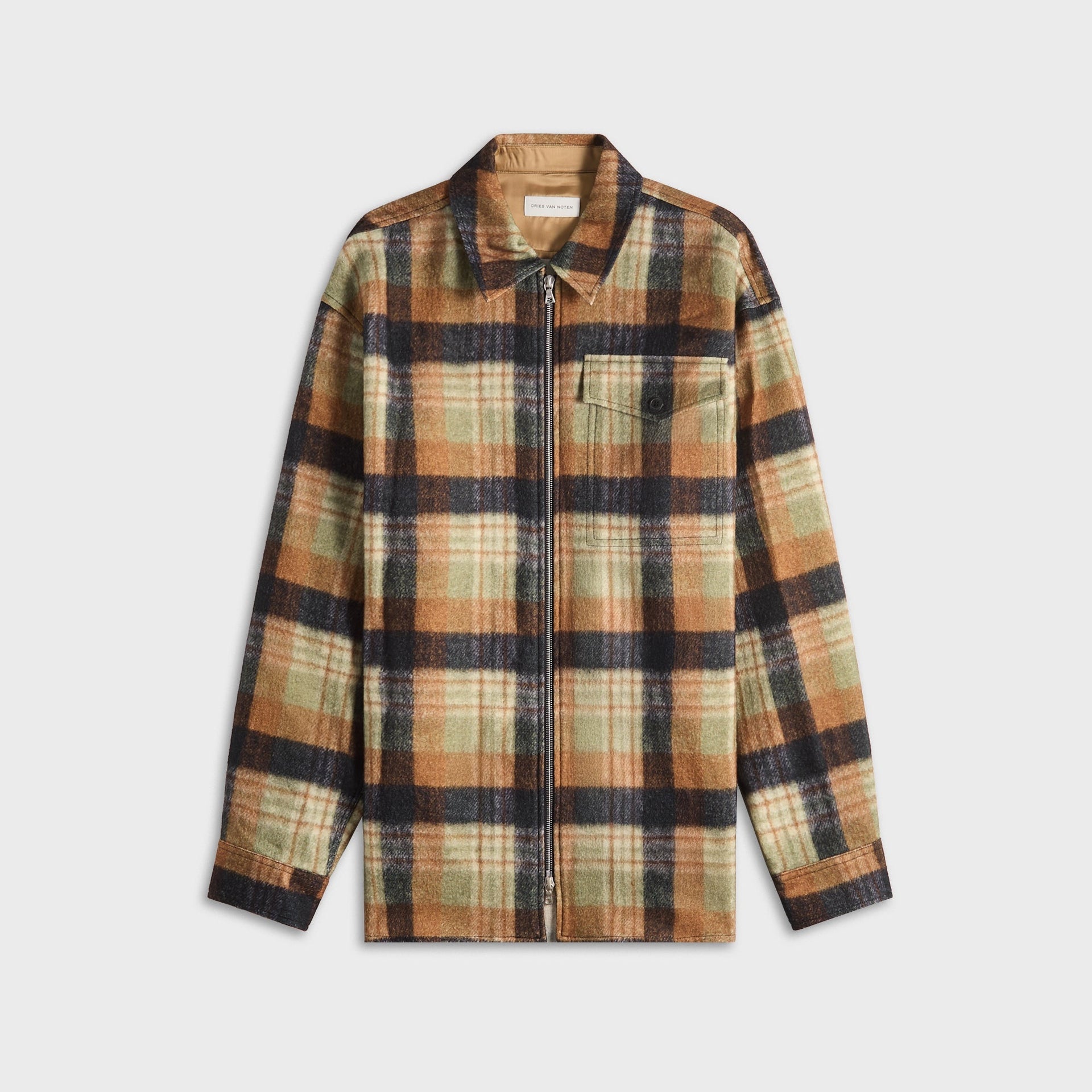 Dries Van Noten Check Print Wool Shirt - Ocra