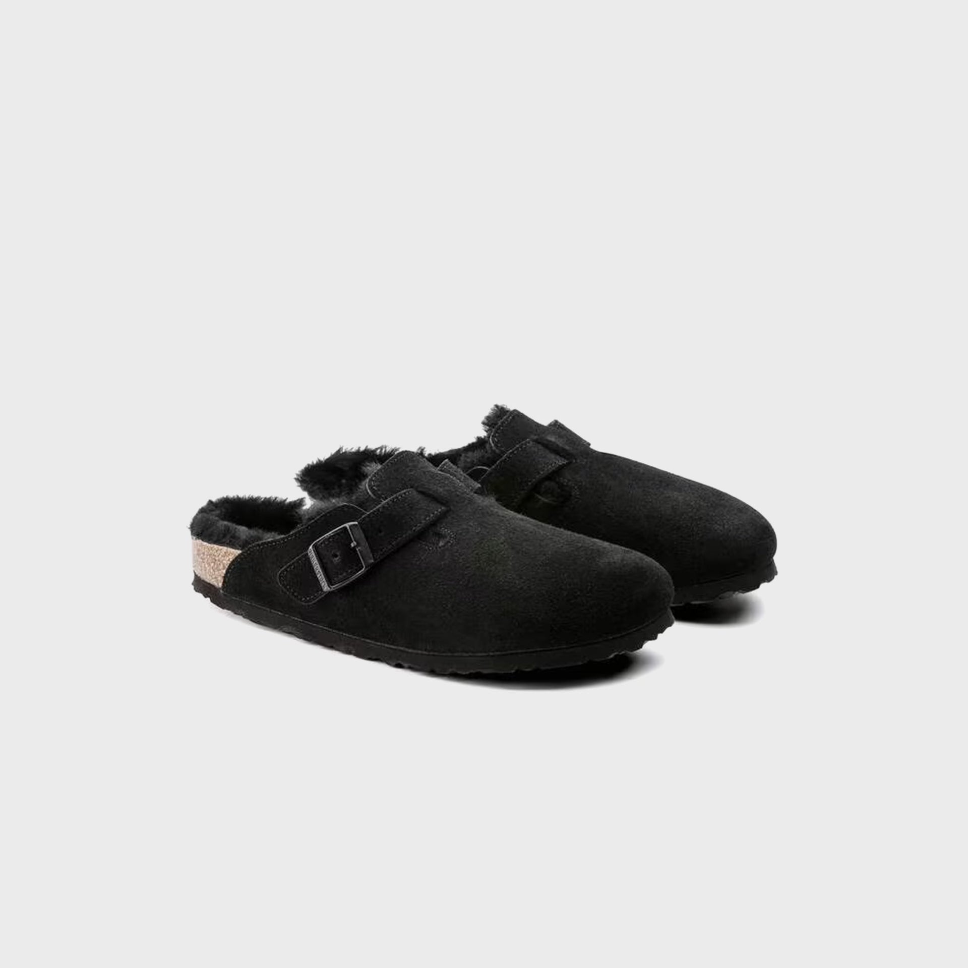 Birkenstock Boston Shearling - Black Suede