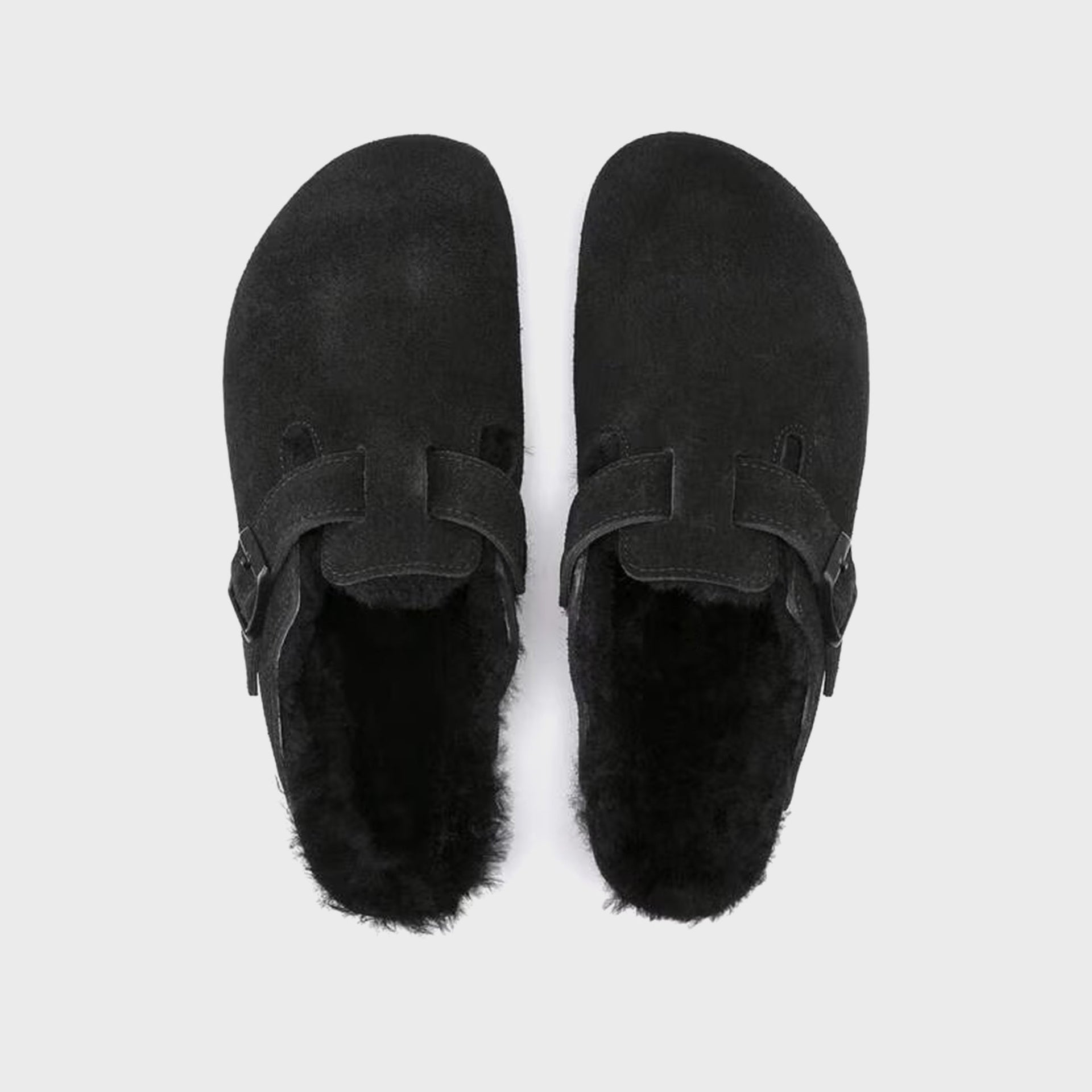 Birkenstock Boston Shearling - Black Suede