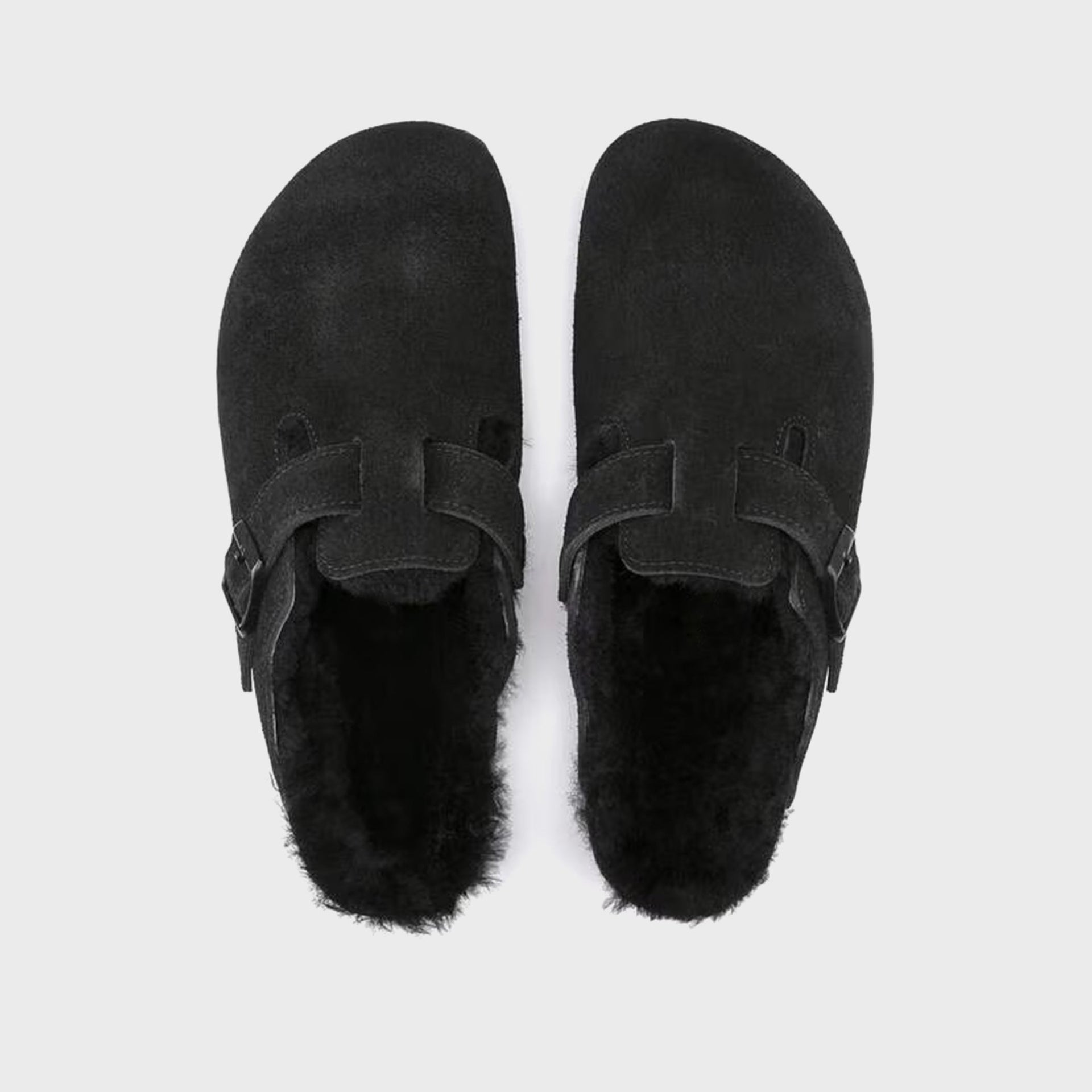 Birkenstock Boston Shearling - Black Suede