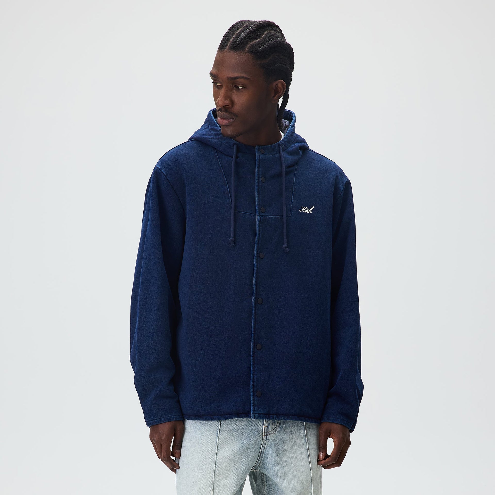 Kith Indigo Loopback Terry Dorian Jacket - Dark Indigo