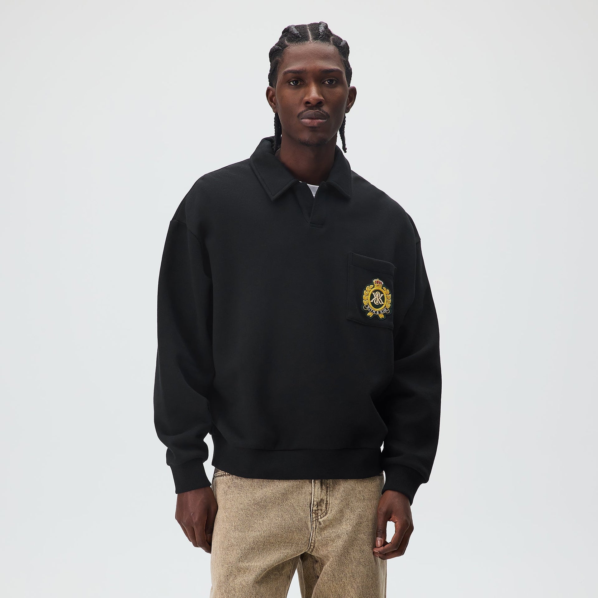 Kith Bullion Lauel Crest Nelson Pocket Rugby - Black