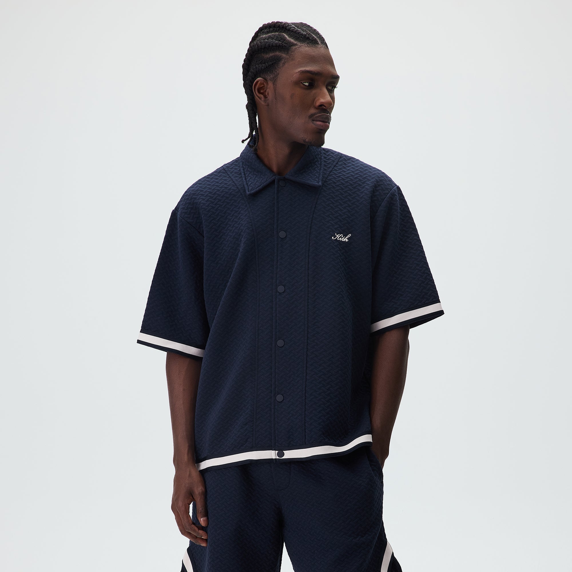 Kith Tessellation Interlock Woodpoint Shirt - Nocturnal – Kith Europe
