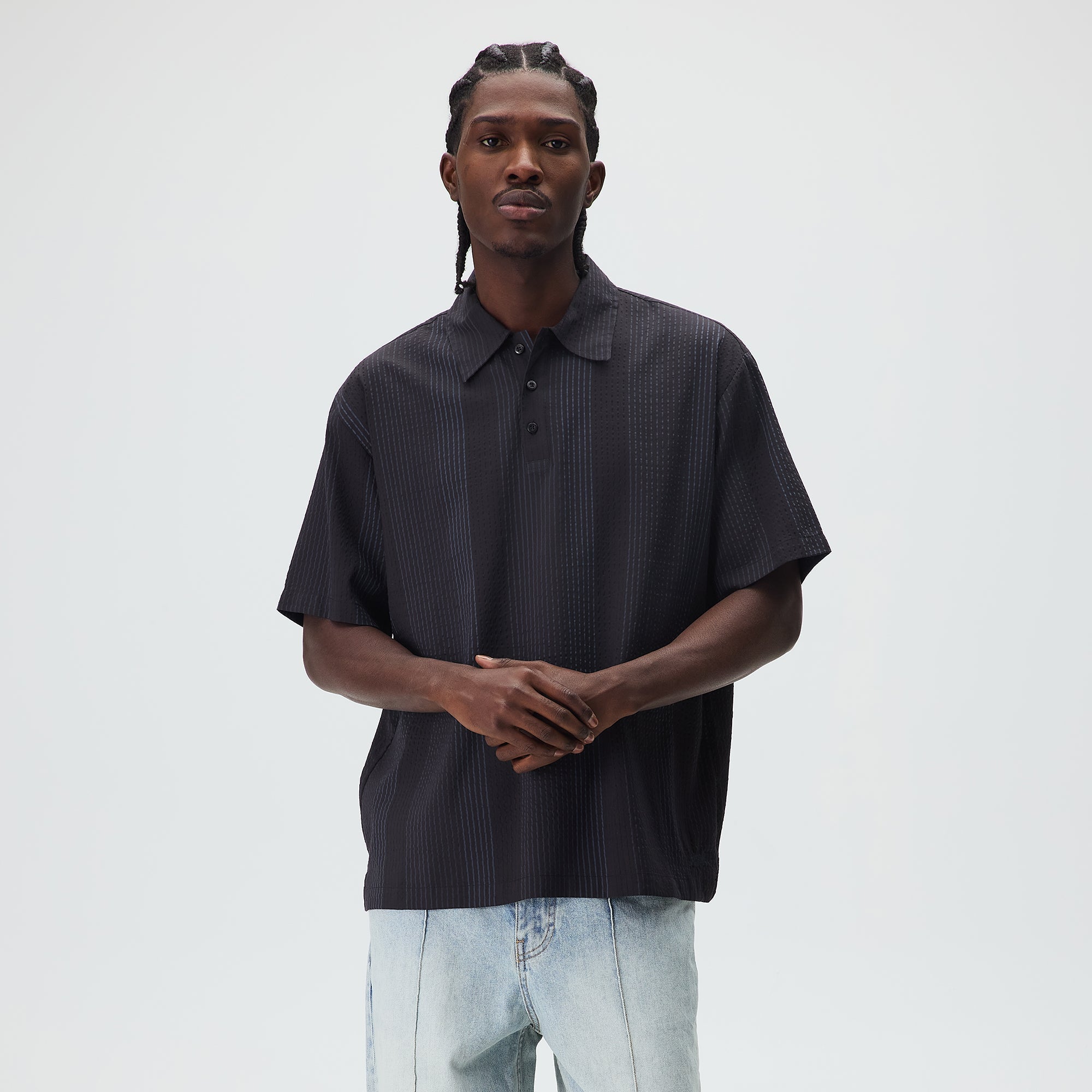 KITH ポロ　ハーフパンツ Kith Seersucker Harway Polo - Nocturnal – Kith Europe