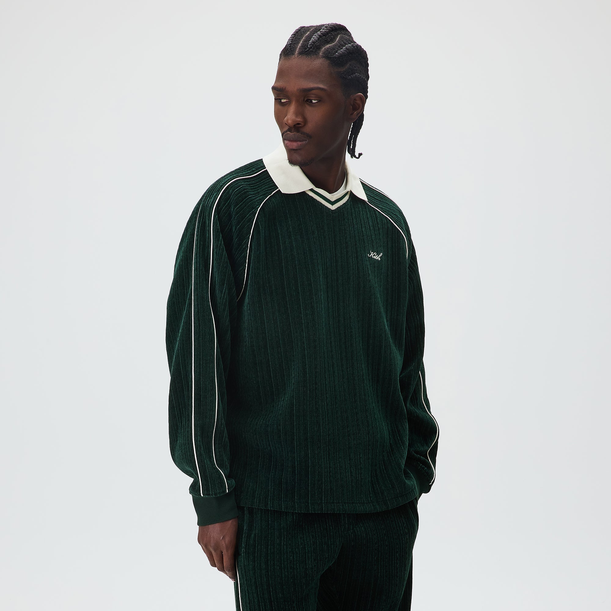 Kith Velvet Corduroy Long Sleeve Trevor Polo - Stadium – Kith Europe Kith Velvet Corduroy Long Sleeve Trevor Polo - Stadium – Kith Europe