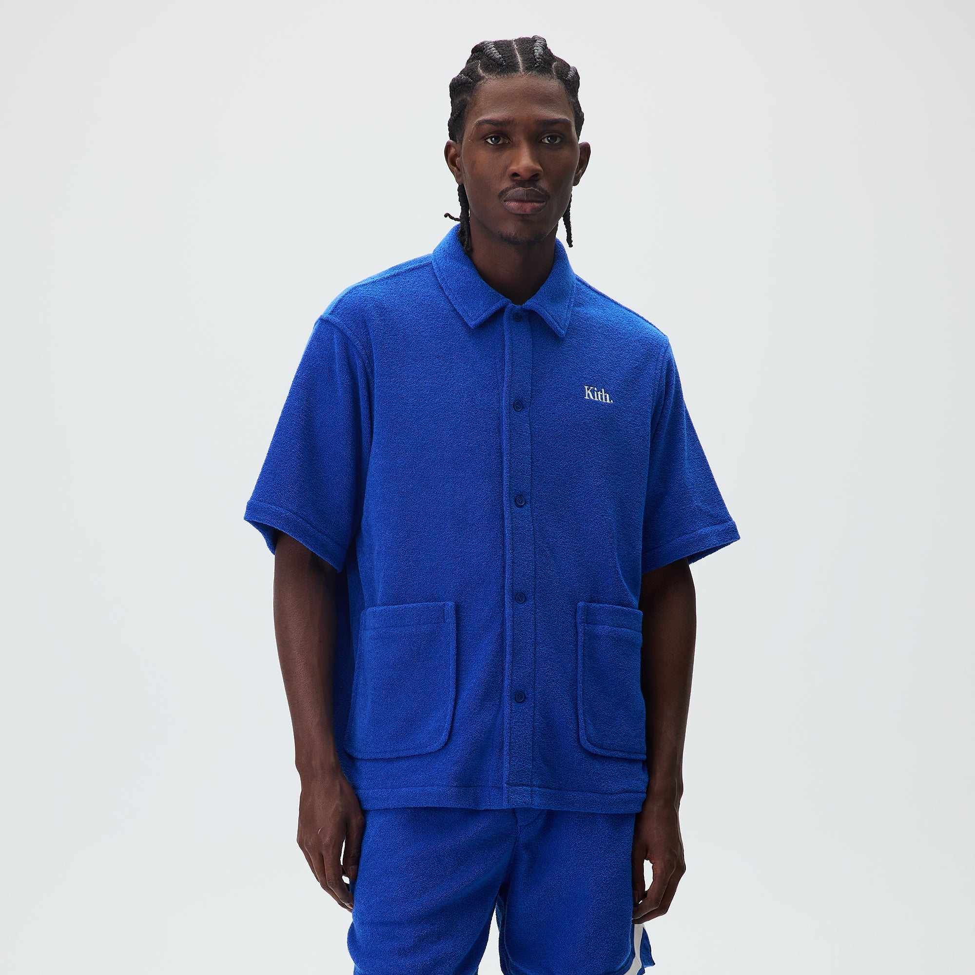 Kith Towel Boucle Boxy Collared Overshirt - Cyclone – Kith Europe