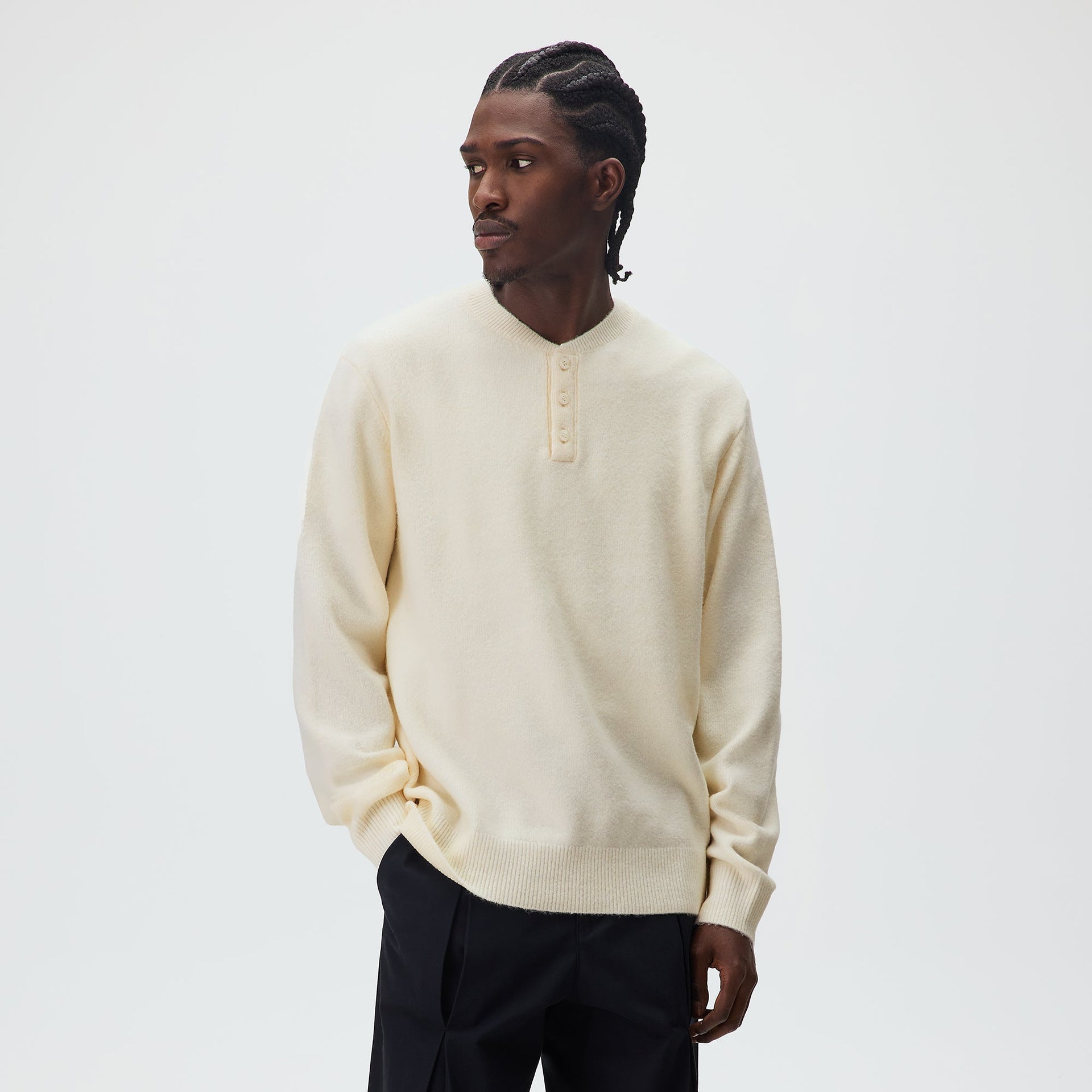Kith Boucle Harmon Henley Sweater - Sandrift - PH