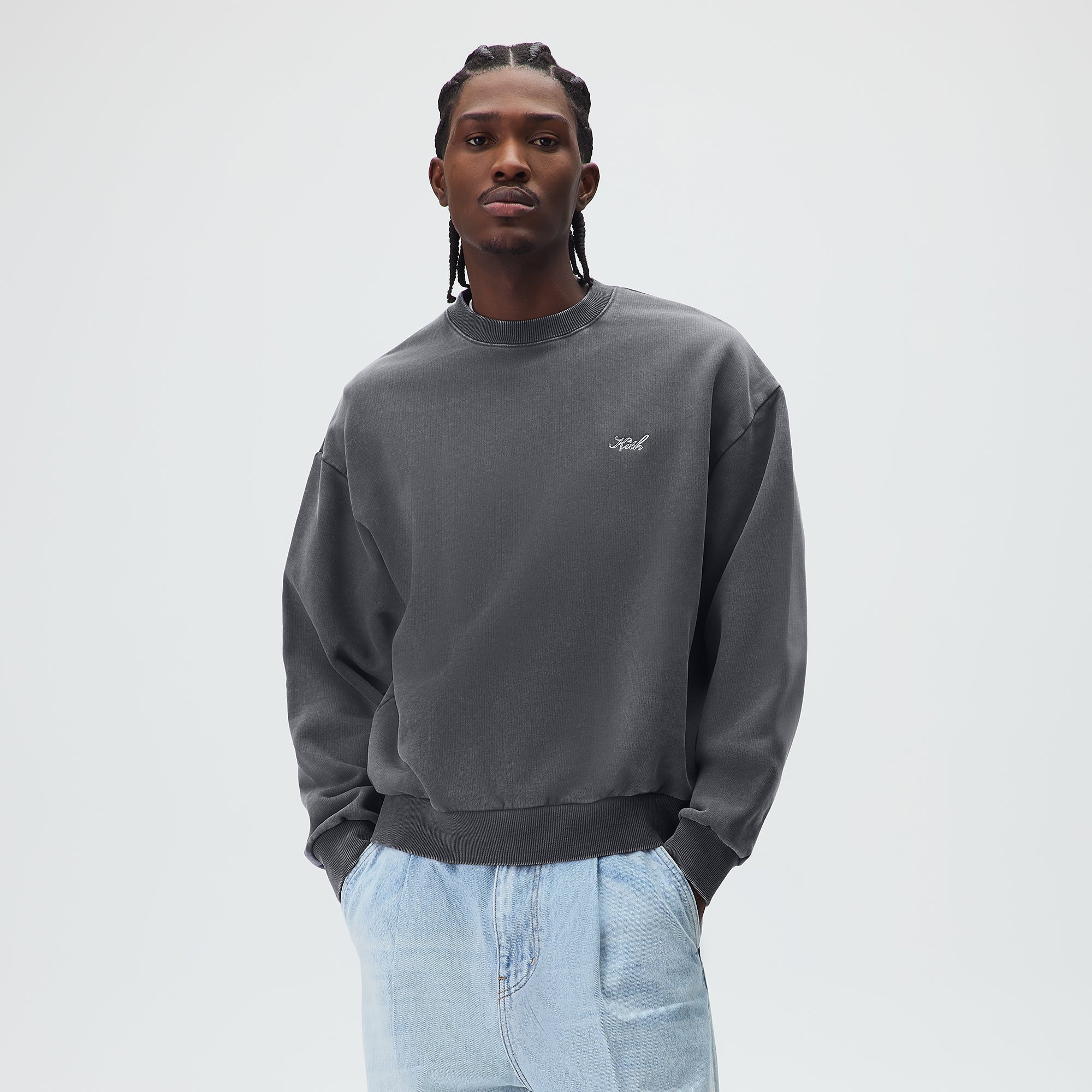 Kith Garment Dyed Nelson Crewneck - Asteroid – Kith Europe
