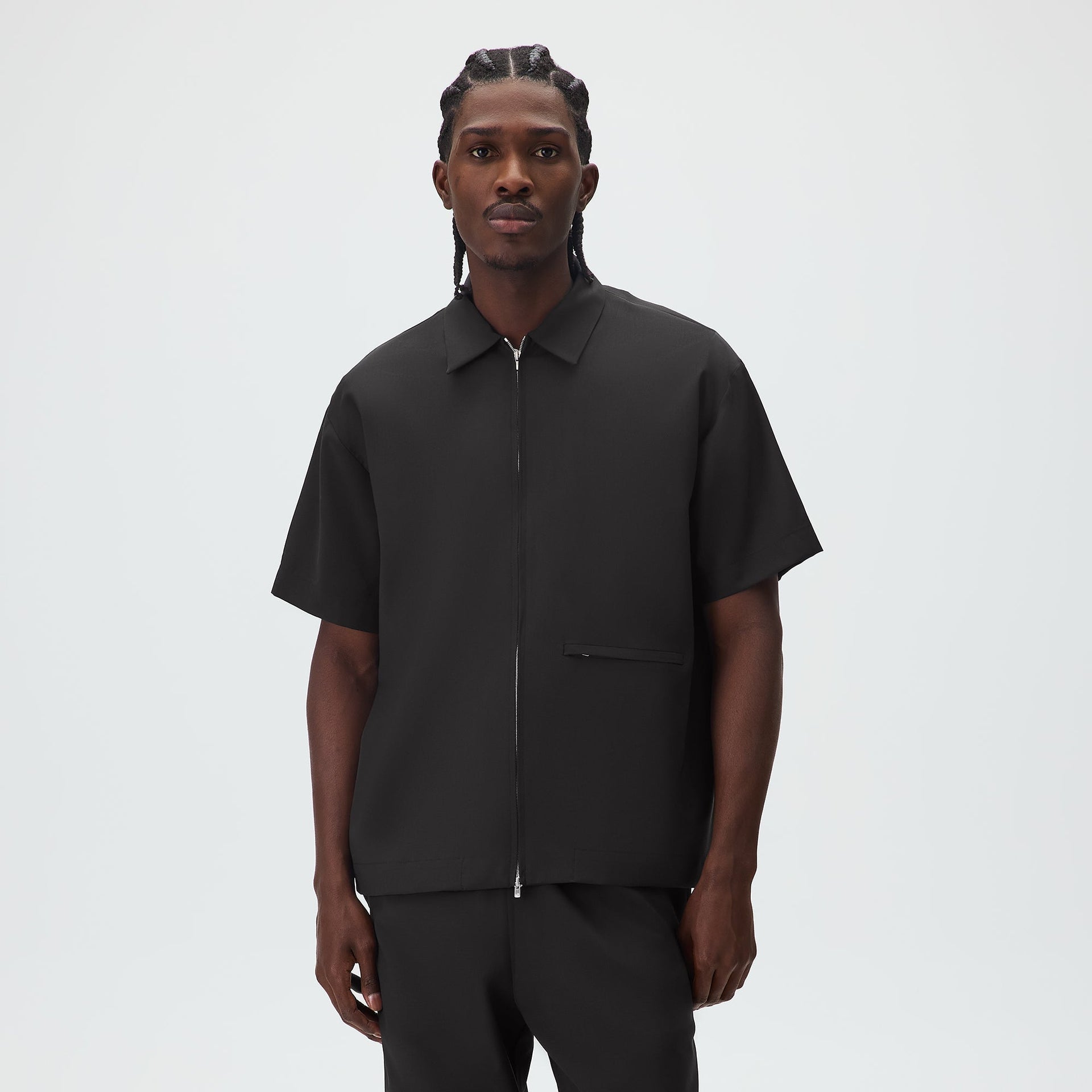 &Kin for Kith Origins Tropical Wool Davenport Shirt - Black - PH