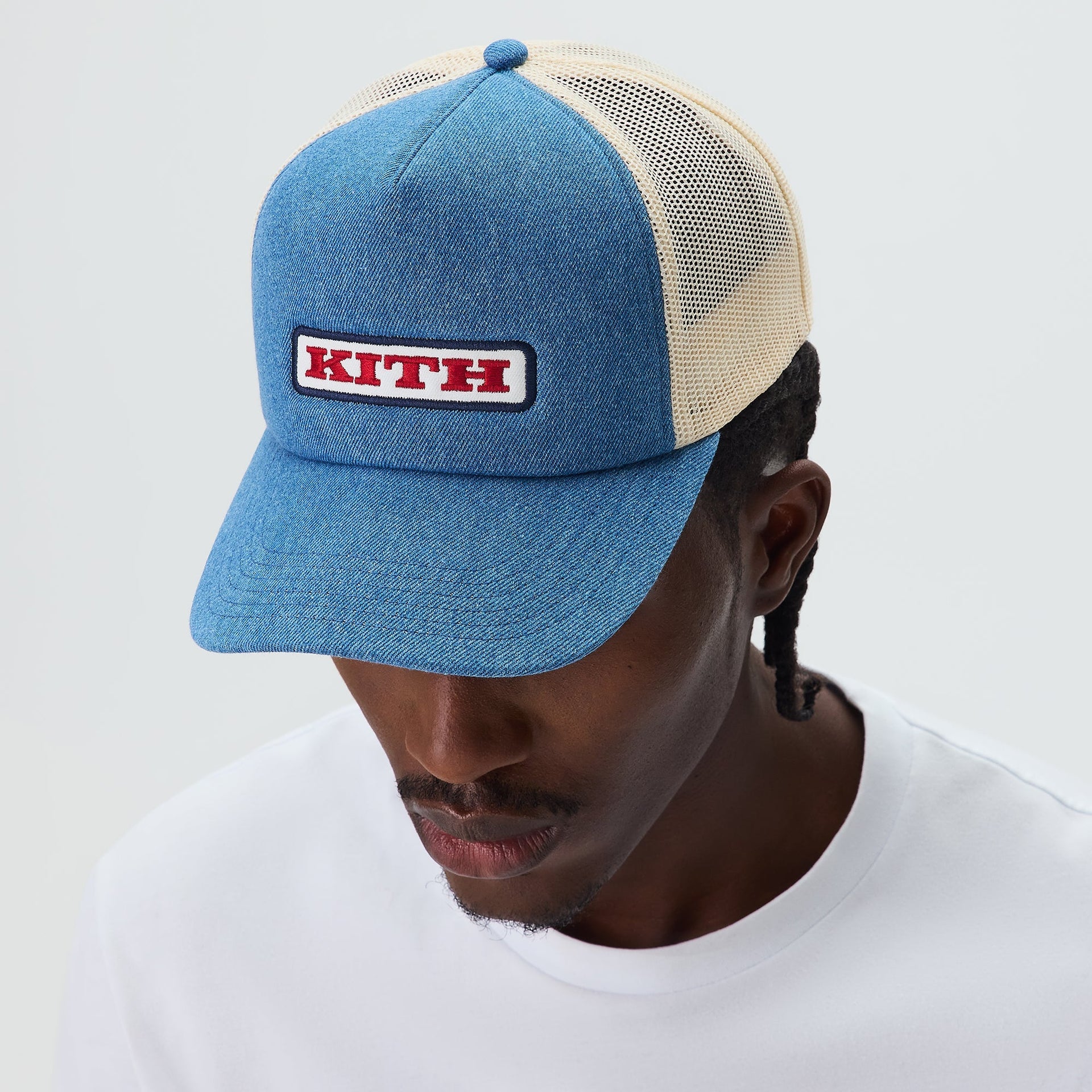 Kith Legacy Denim Nolan Trucker Hat - Mid Indigo