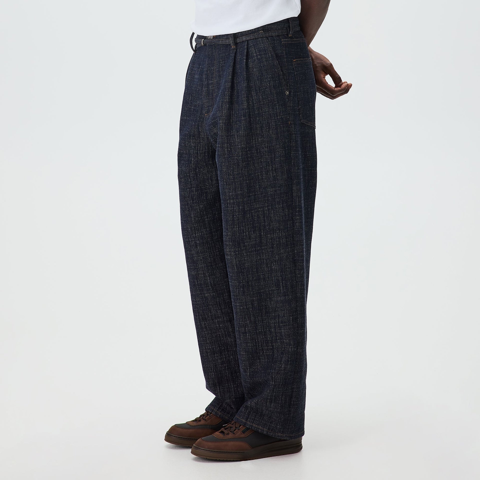 &Kin Eli Pleated Trouser - Blue Navy - PH