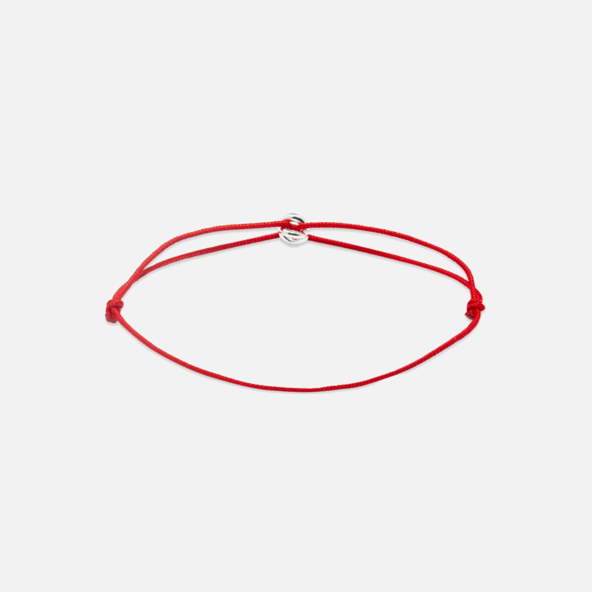 Le Gramme 1g Black Cord Entrelacs Bracelet - Red / Silver