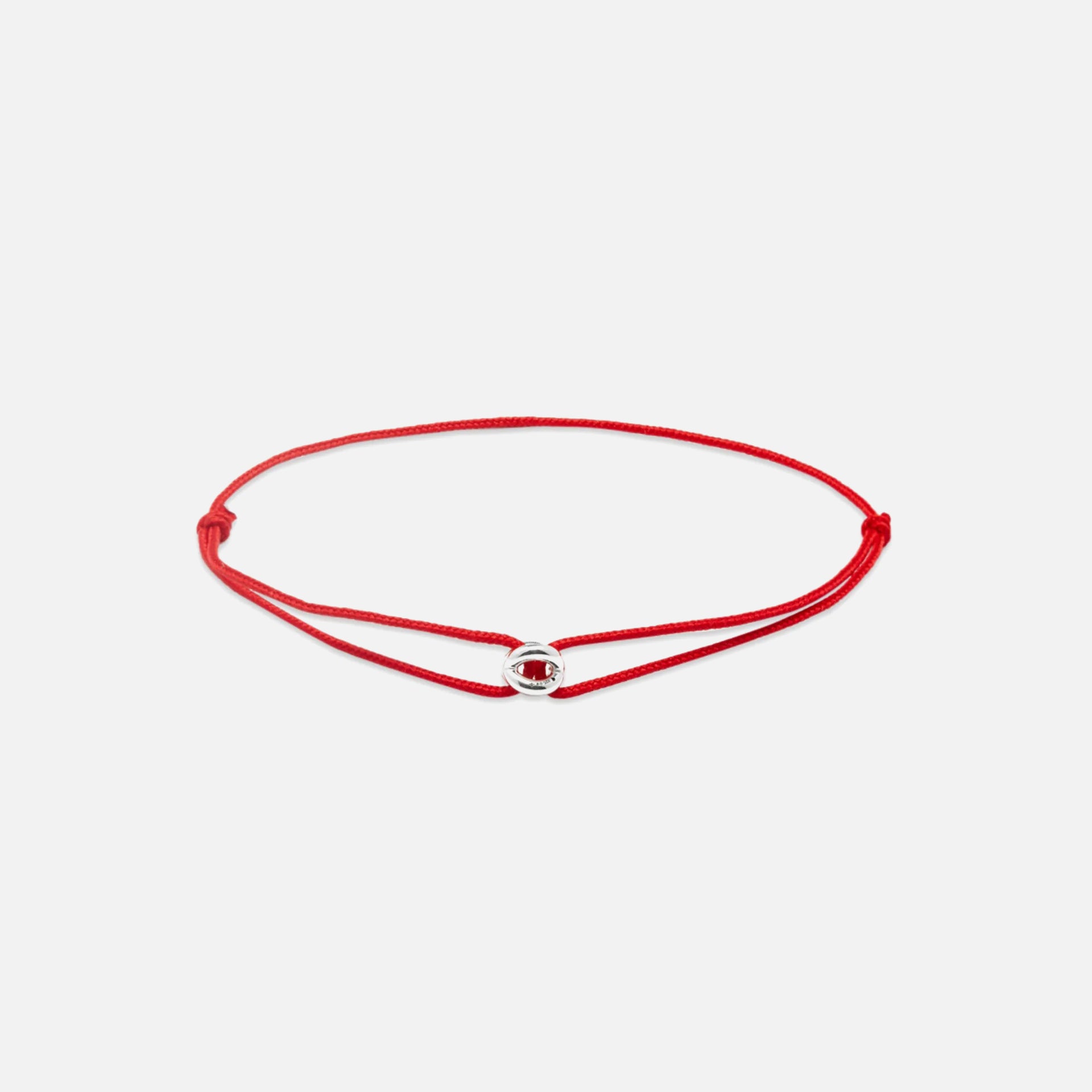 Le Gramme 1g Black Cord Entrelacs Bracelet - Red / Silver