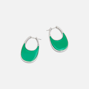 Coperni Lacquered Medium Swipe Earrings - Green