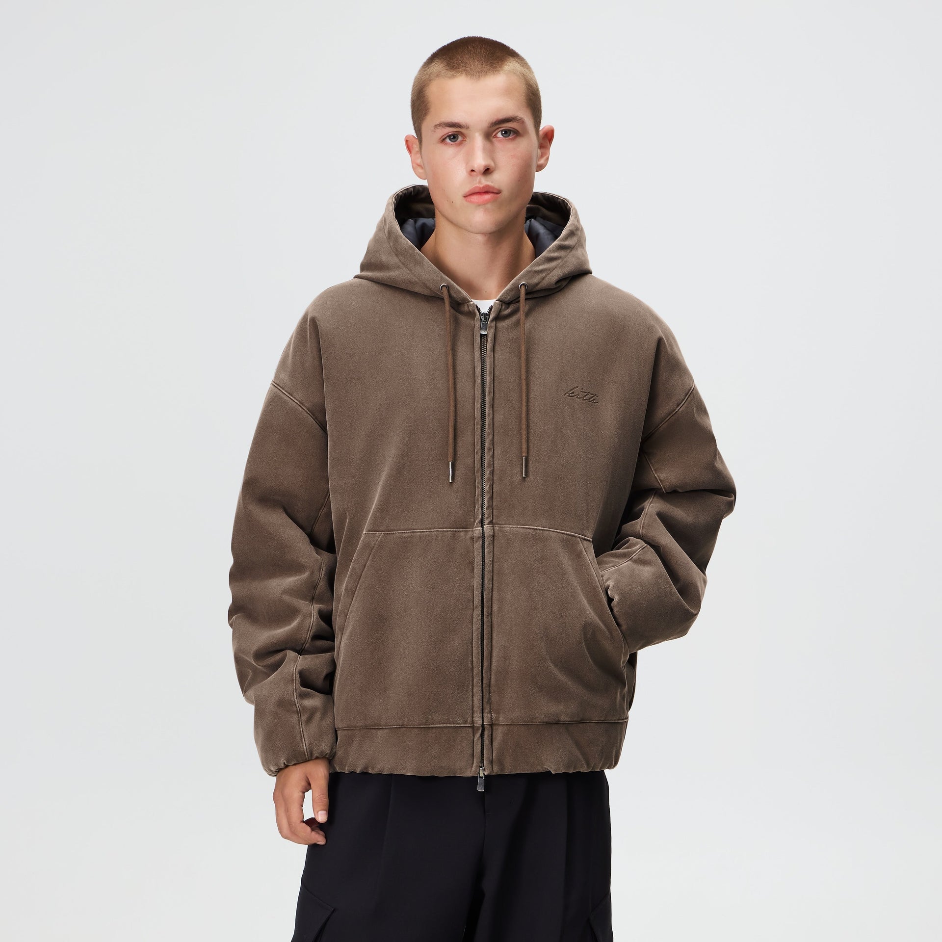 Kith Microsuede Puffed Jaysen Hoodie - Pecan - PH