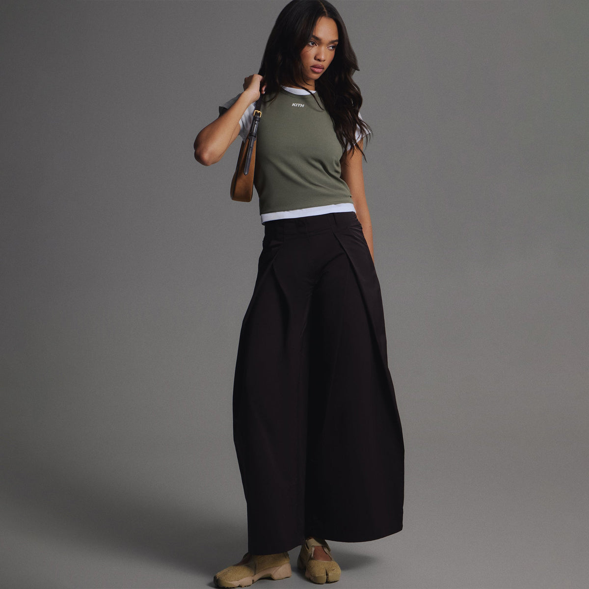 Kith Women Tomi Tie Pleated Pant - Incognito
