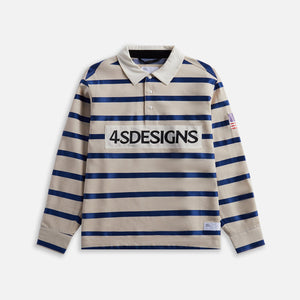 4S Designs Rugby Shirt - Khaki / Navy Stripe