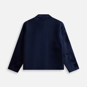 4S Designs Silk Organza Long Sleeve Shirt Blazer - Navy All