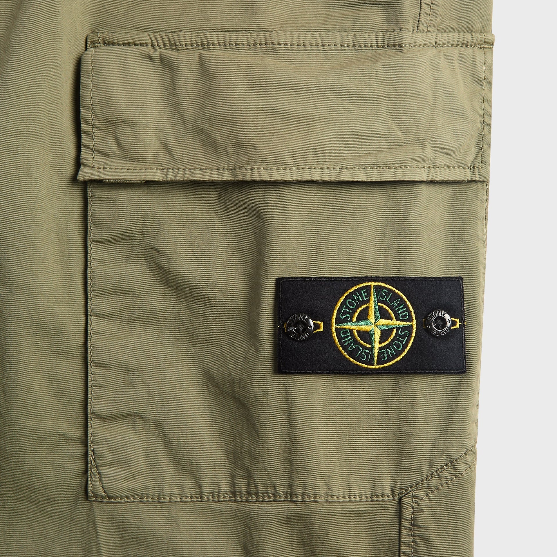 Stone Island Stretch Organic Cotton Twill Cargo Trousers - Military Green