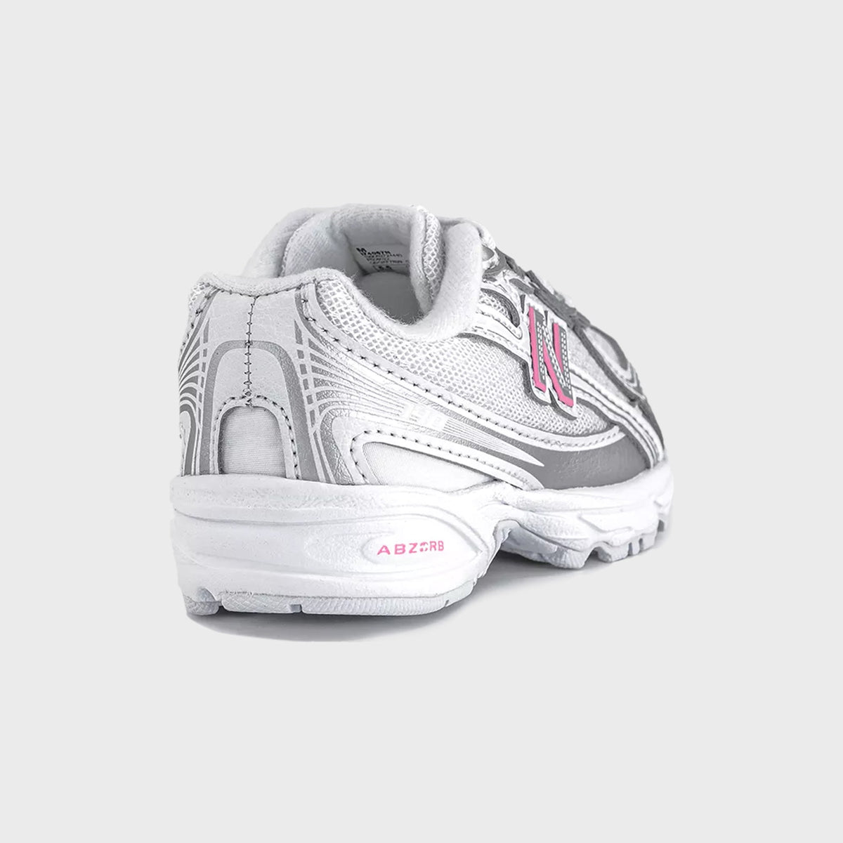 New Balance TD 740 Bungee Lace - Silver Metallic / Signal Pink