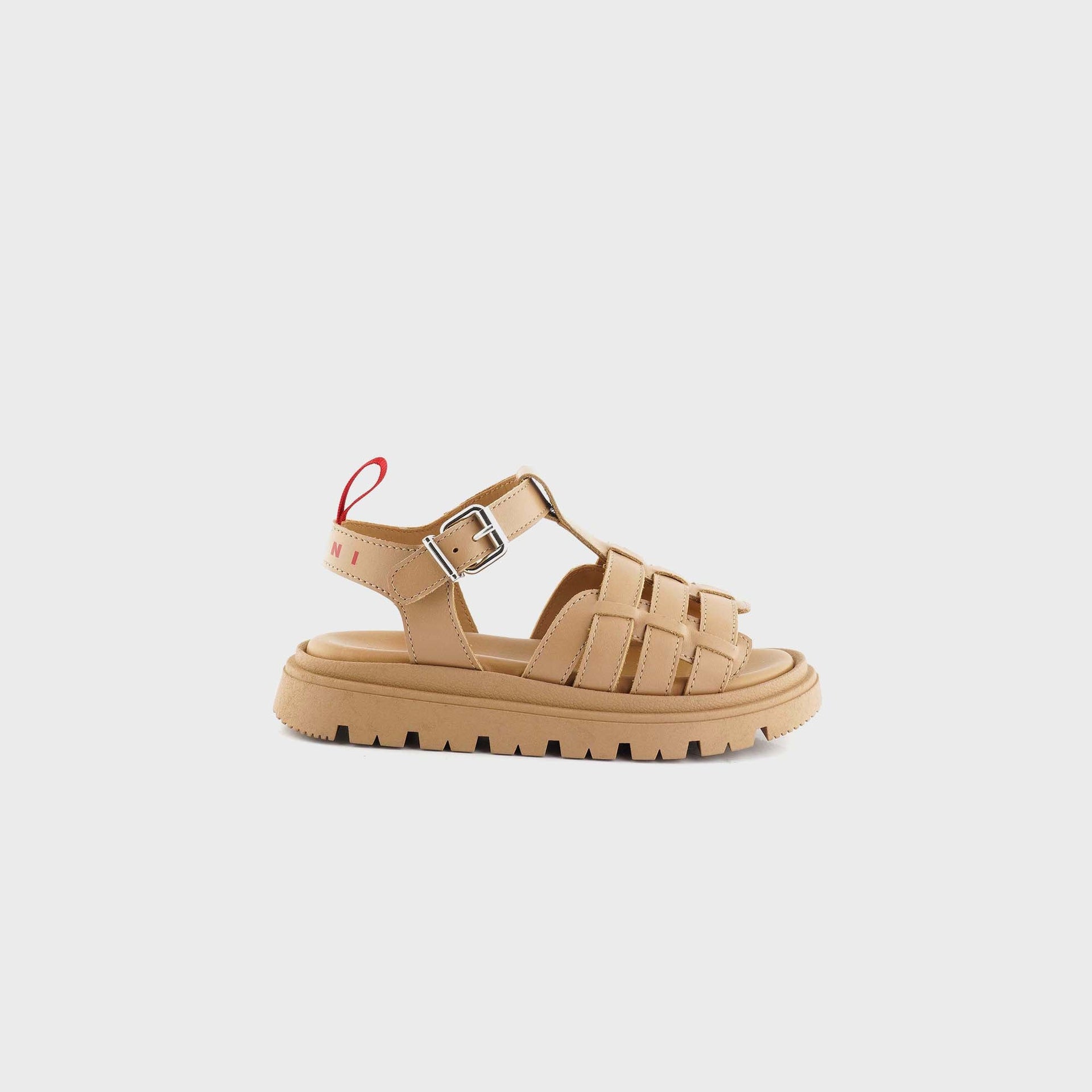 Marni PS Buckle Strap Sandals - Camel / Red