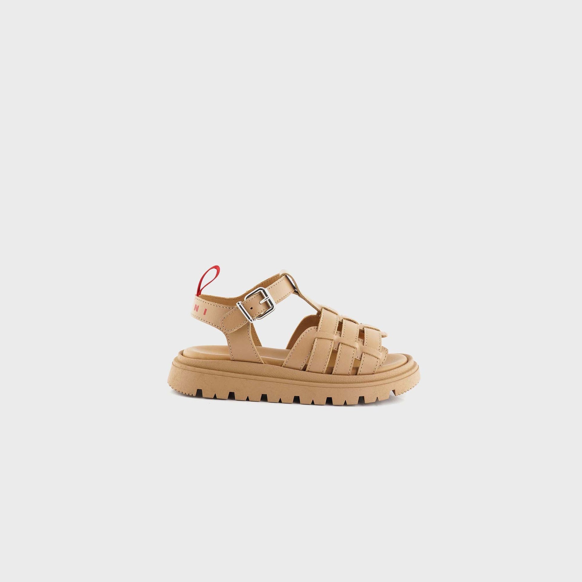 Marni TD Buckle Strap Sandals - Camel / Red
