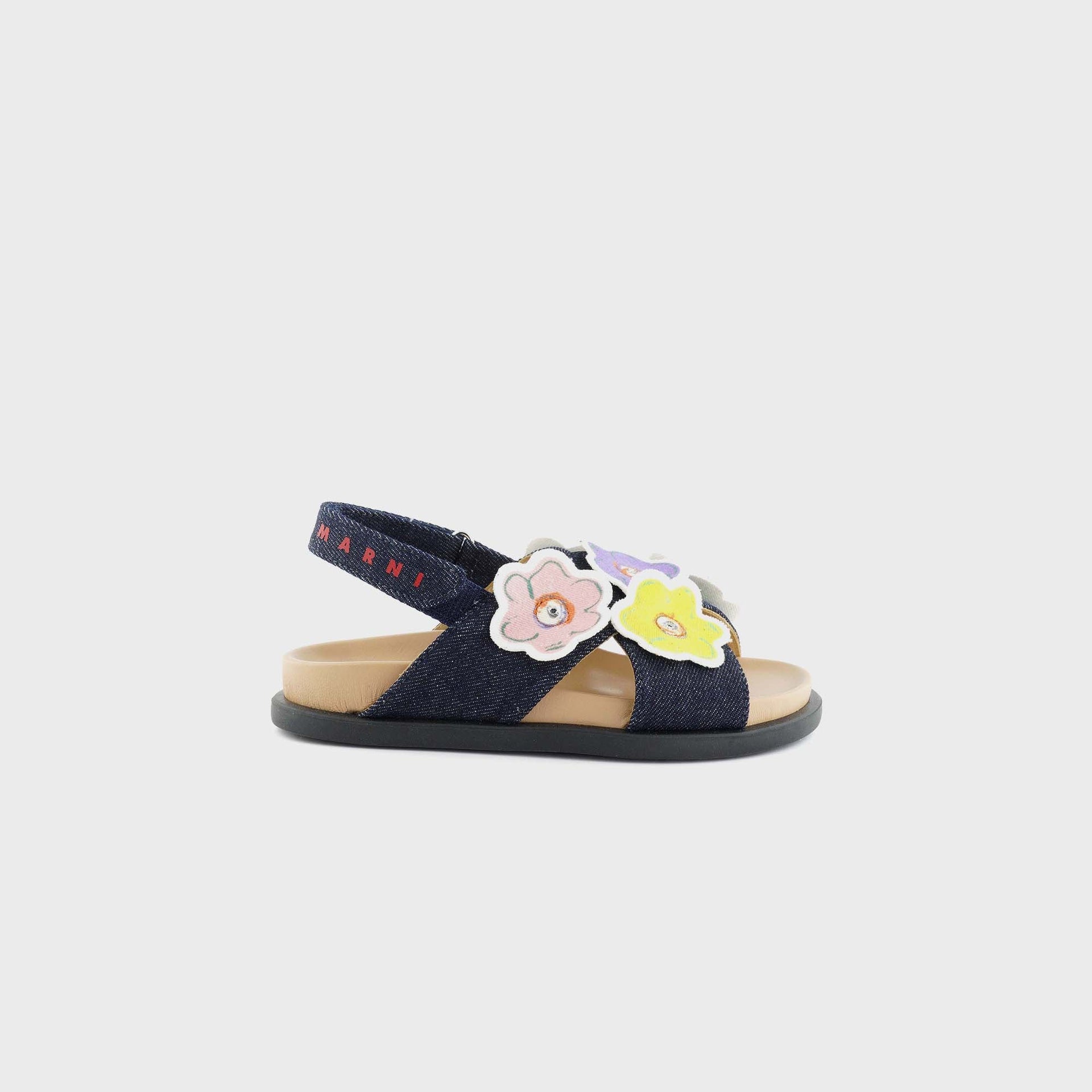 Marni PS Fussbett Slingback Sandals - Dark Blue / Multicolor