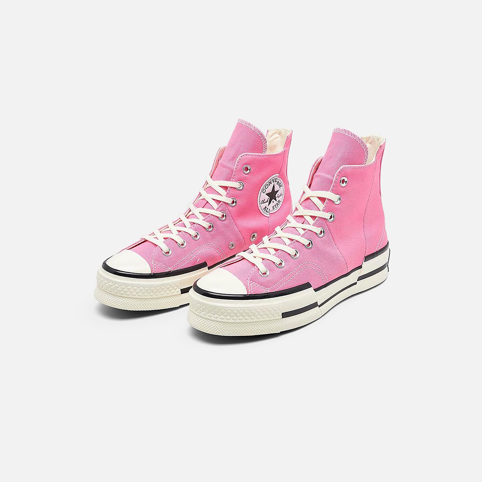 pink and black converse high tops