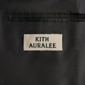 Kith 101 for Auralee Light Wool Max Gabardine Jacket - Gray Pinstripe