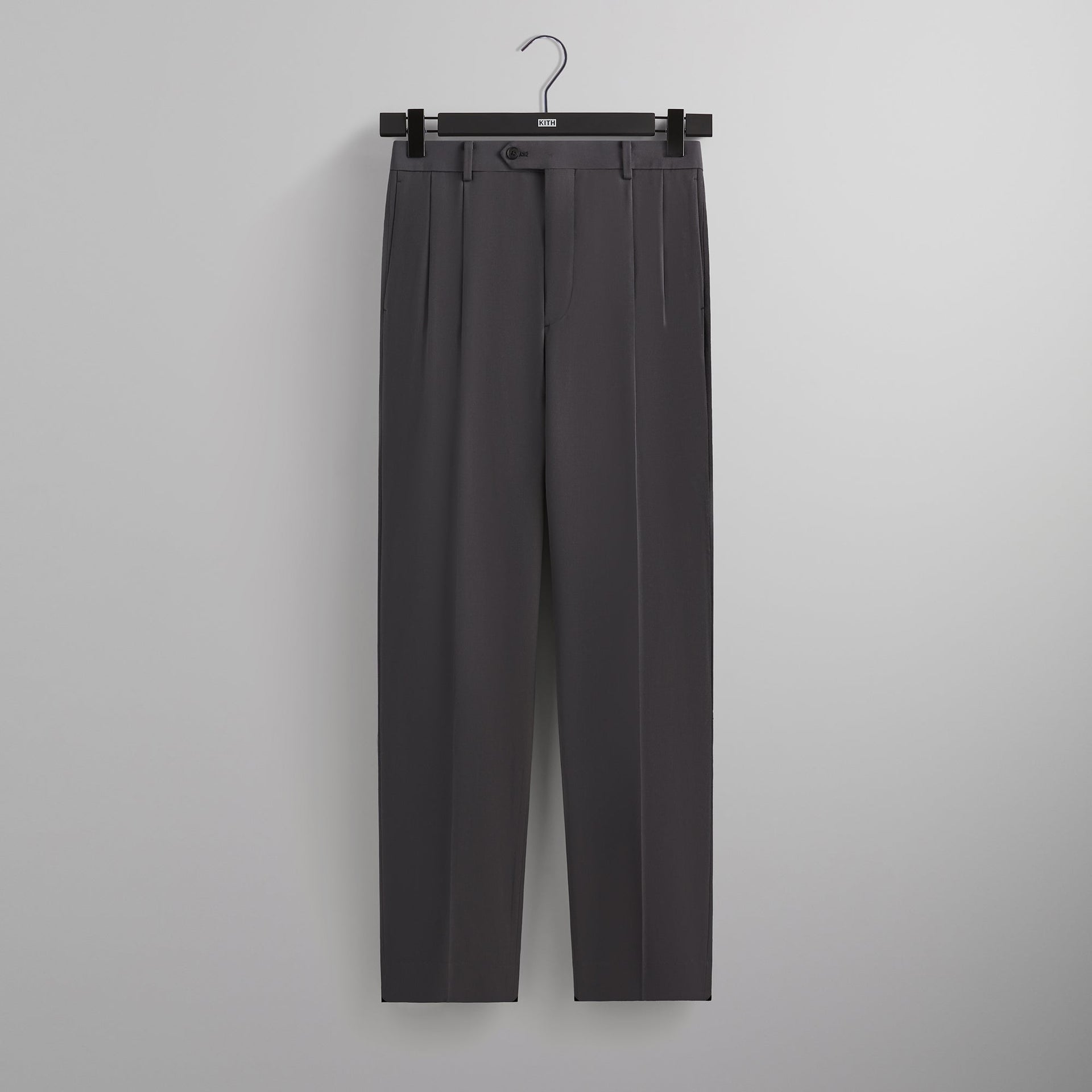 Kith 101 for Auralee Light Wool Max Gabardine Two-Tuck Slacks - Gray Pinstripe