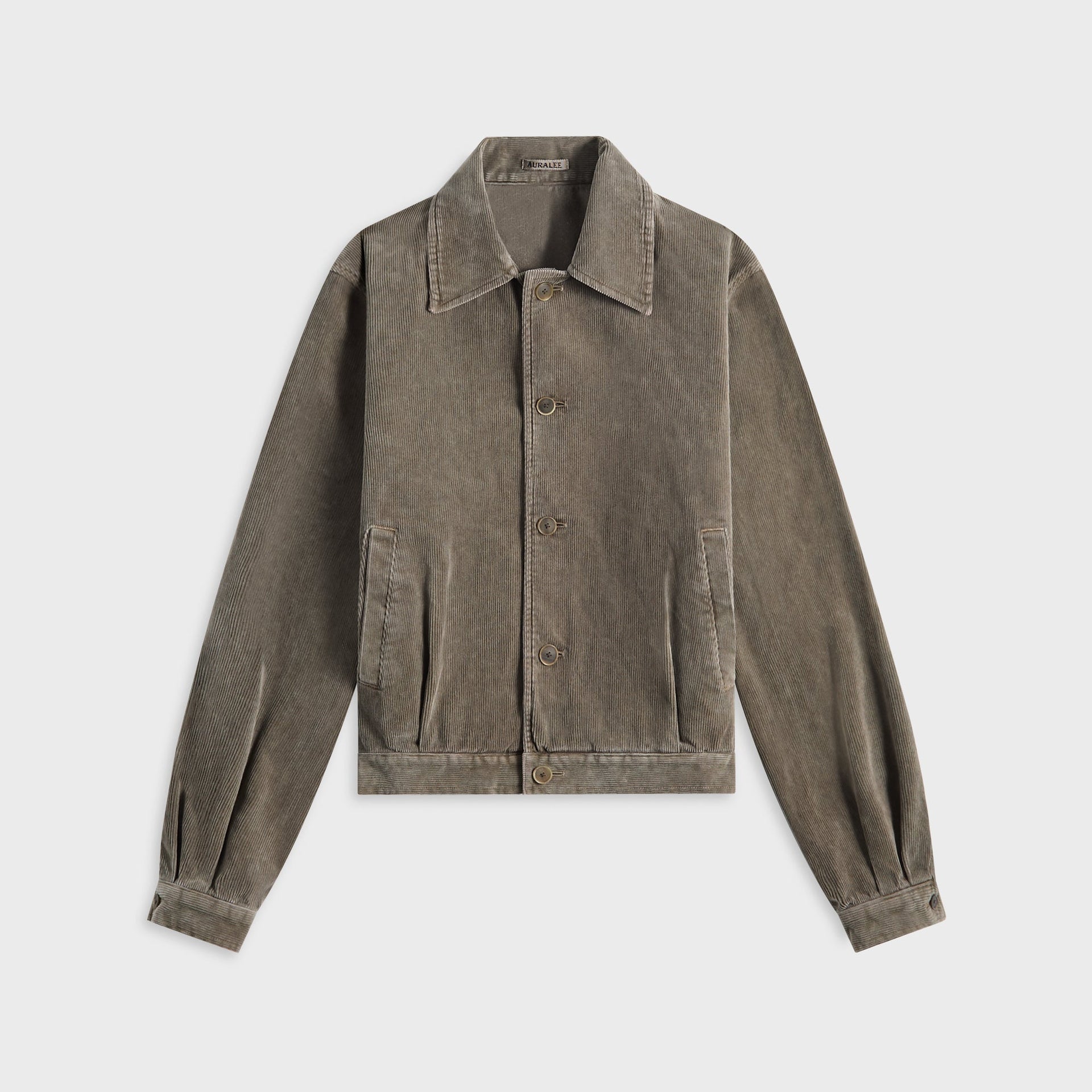 Auralee Pigment Dyed Finx Corduroy Blouson - Olive Brown
