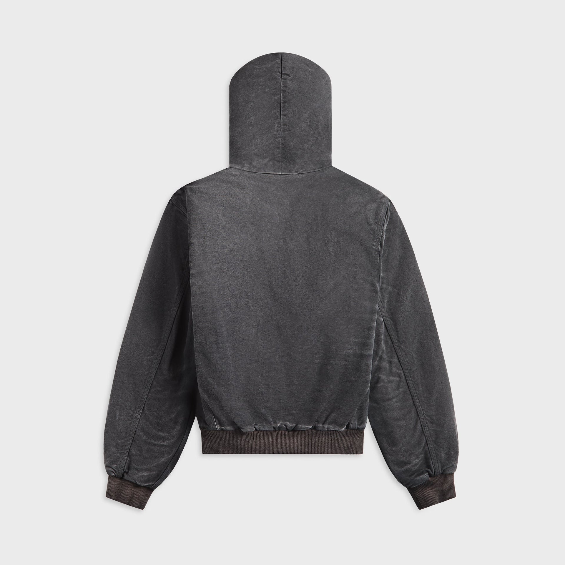 Auralee Product Dyed Organic Cotton Duck Short Zip Parka - Faded Black