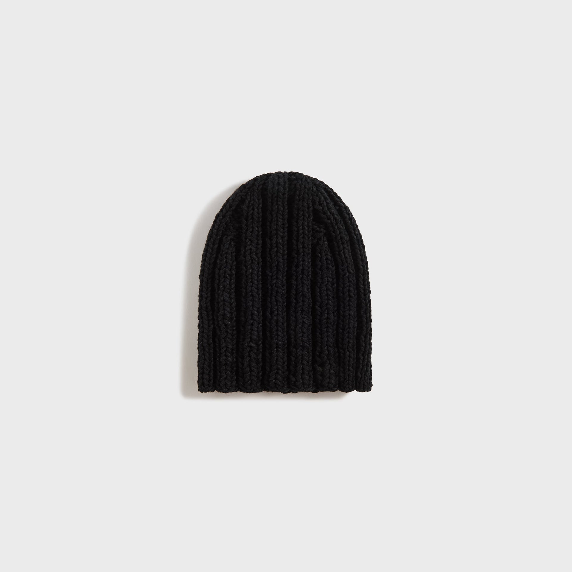 Auralee Wool Cashmere Felted Hand Knit Beanie - Black