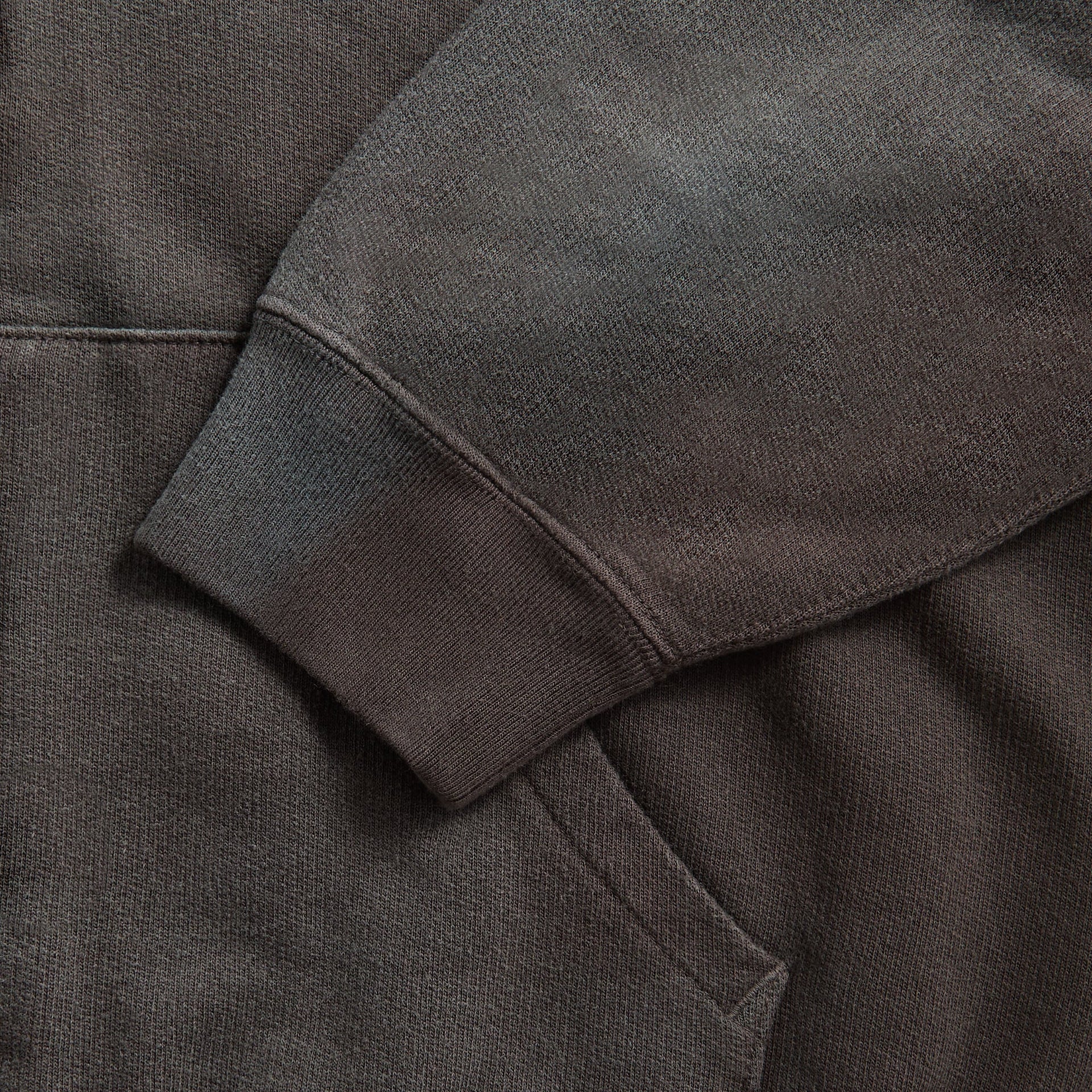 Auralee Product Dyed Pima Light Sweat Zip Parka - Ink Black